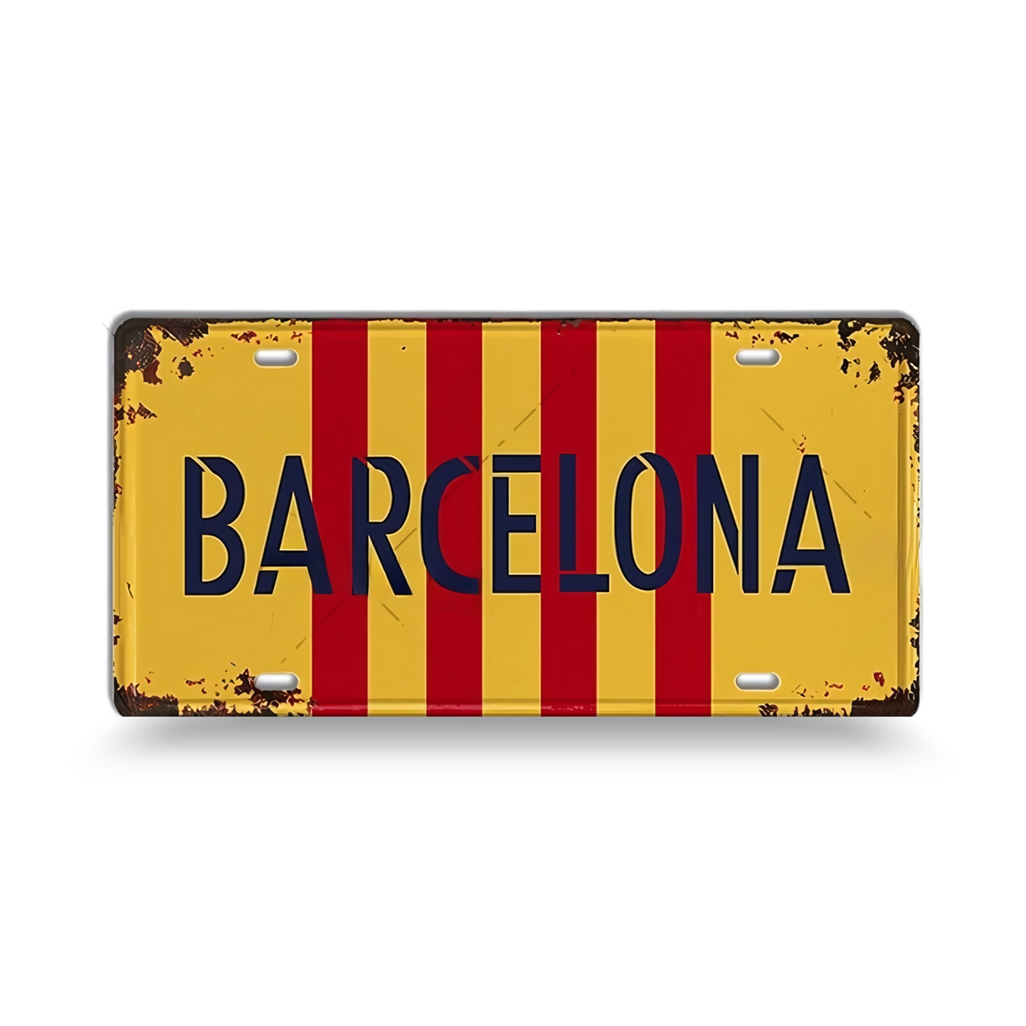 Vintage Football City License Plate Tin Sign • Metal Print Gift For Soccer Fan • Sports Decorative Plaque