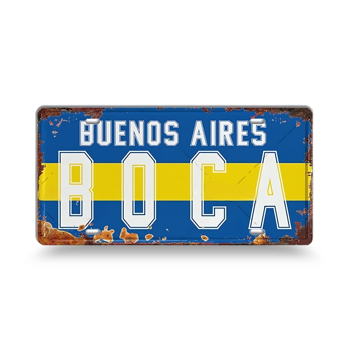 Vintage Football City License Plate Tin Sign • Metal Print Gift For Soccer Fan • Sports Decorative Plaque