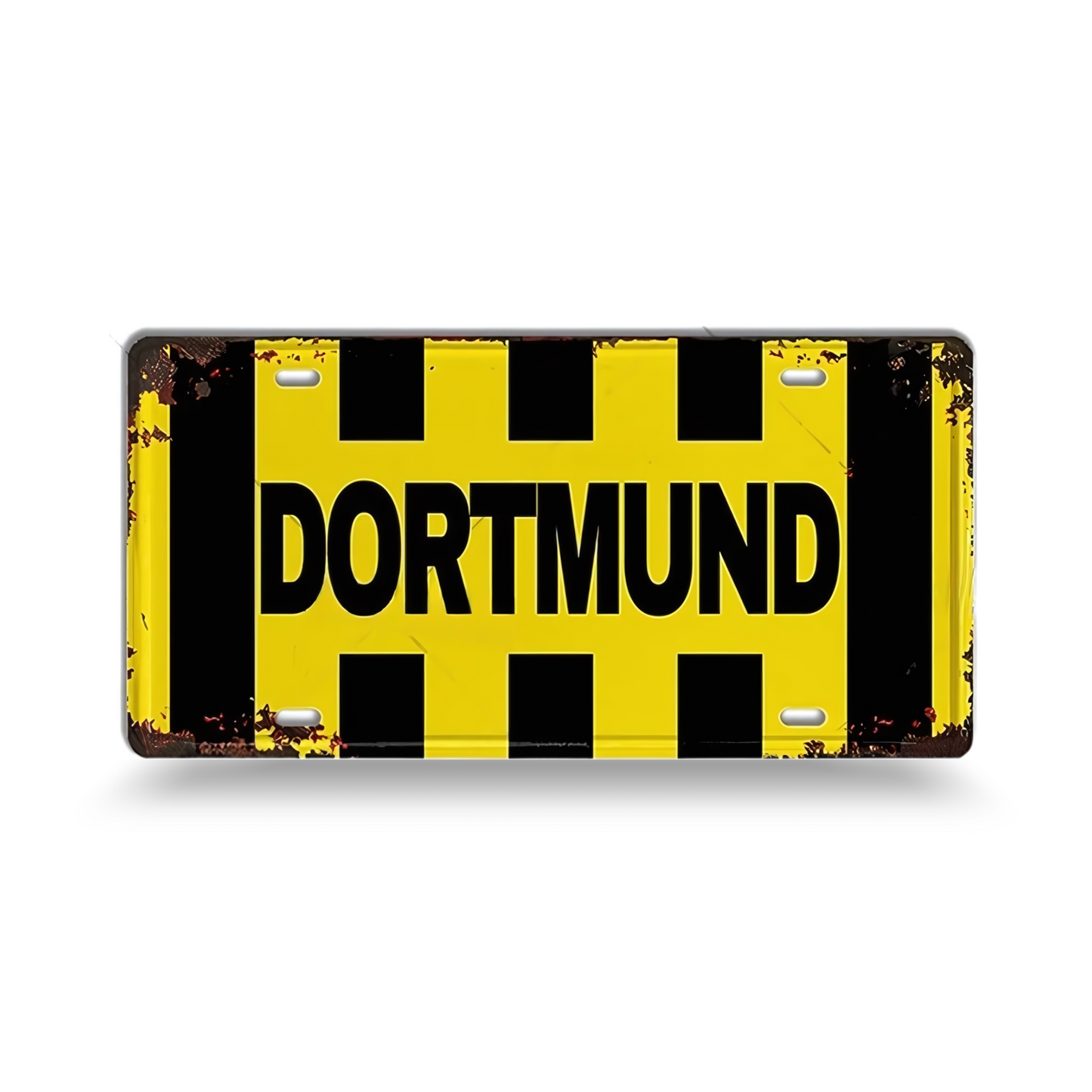 Vintage Football City License Plate Tin Sign • Metal Print Gift For Soccer Fan • Sports Decorative Plaque