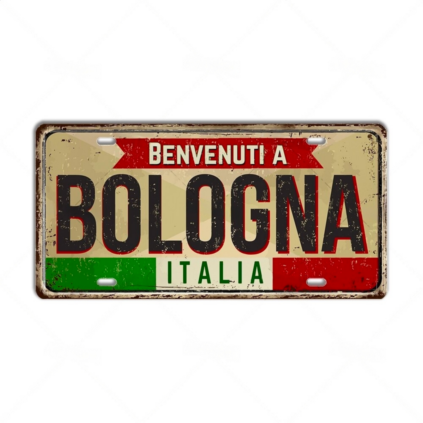 Italy License Plate Metal Print • Italian City Comune Province Tin Sign