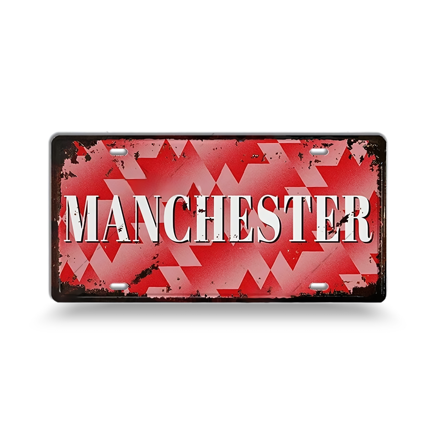 Vintage Football City License Plate Tin Sign • Metal Print Gift For Soccer Fan • Sports Decorative Plaque