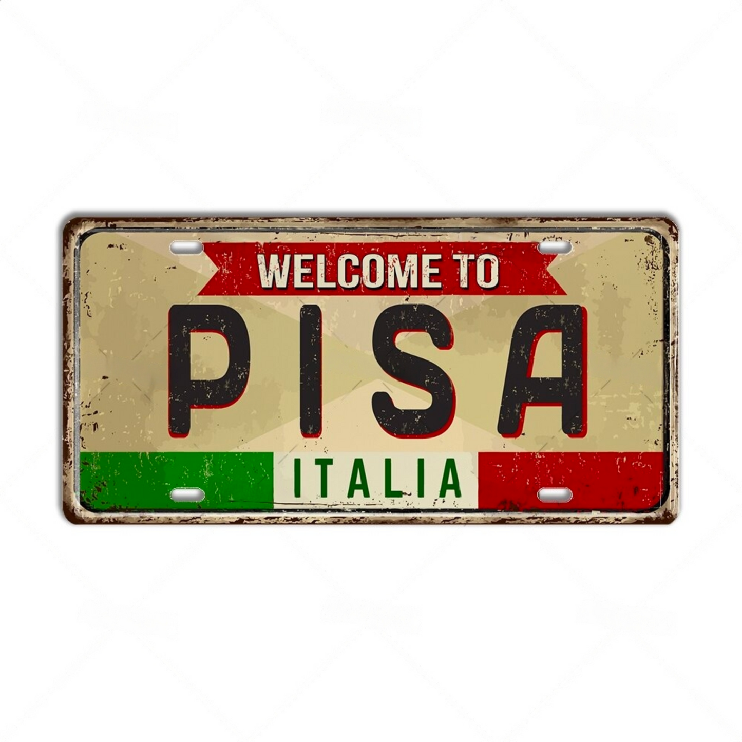 Italy License Plate Metal Print • Italian City Comune Province Tin Sign