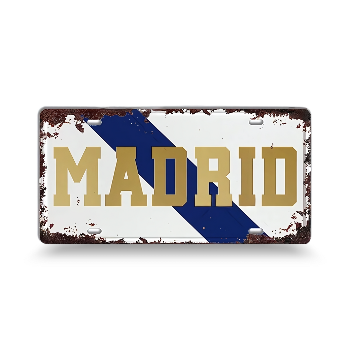 Vintage Football City License Plate Tin Sign • Metal Print Gift For Soccer Fan • Sports Decorative Plaque