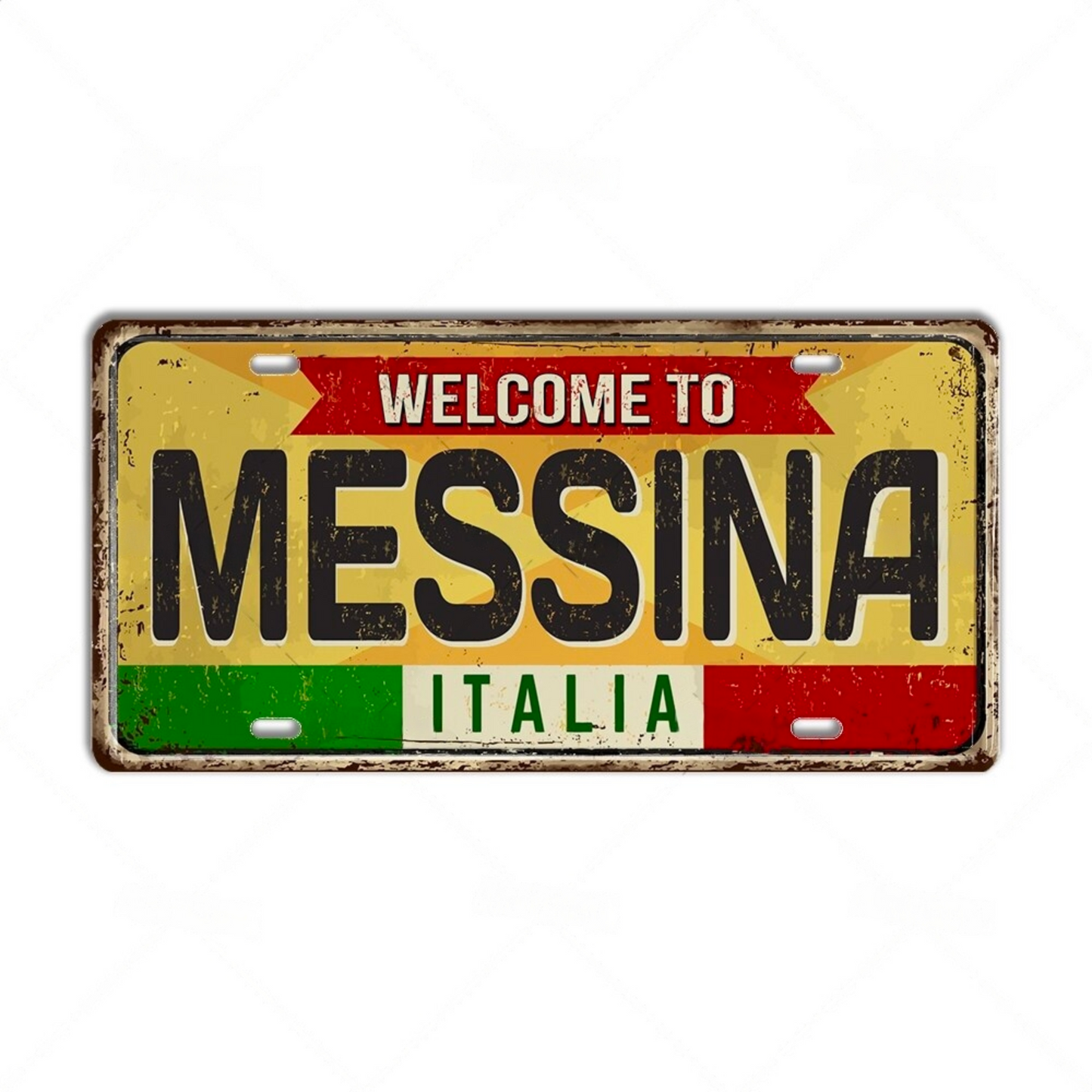 Italy License Plate Metal Print • Italian City Comune Province Tin Sign