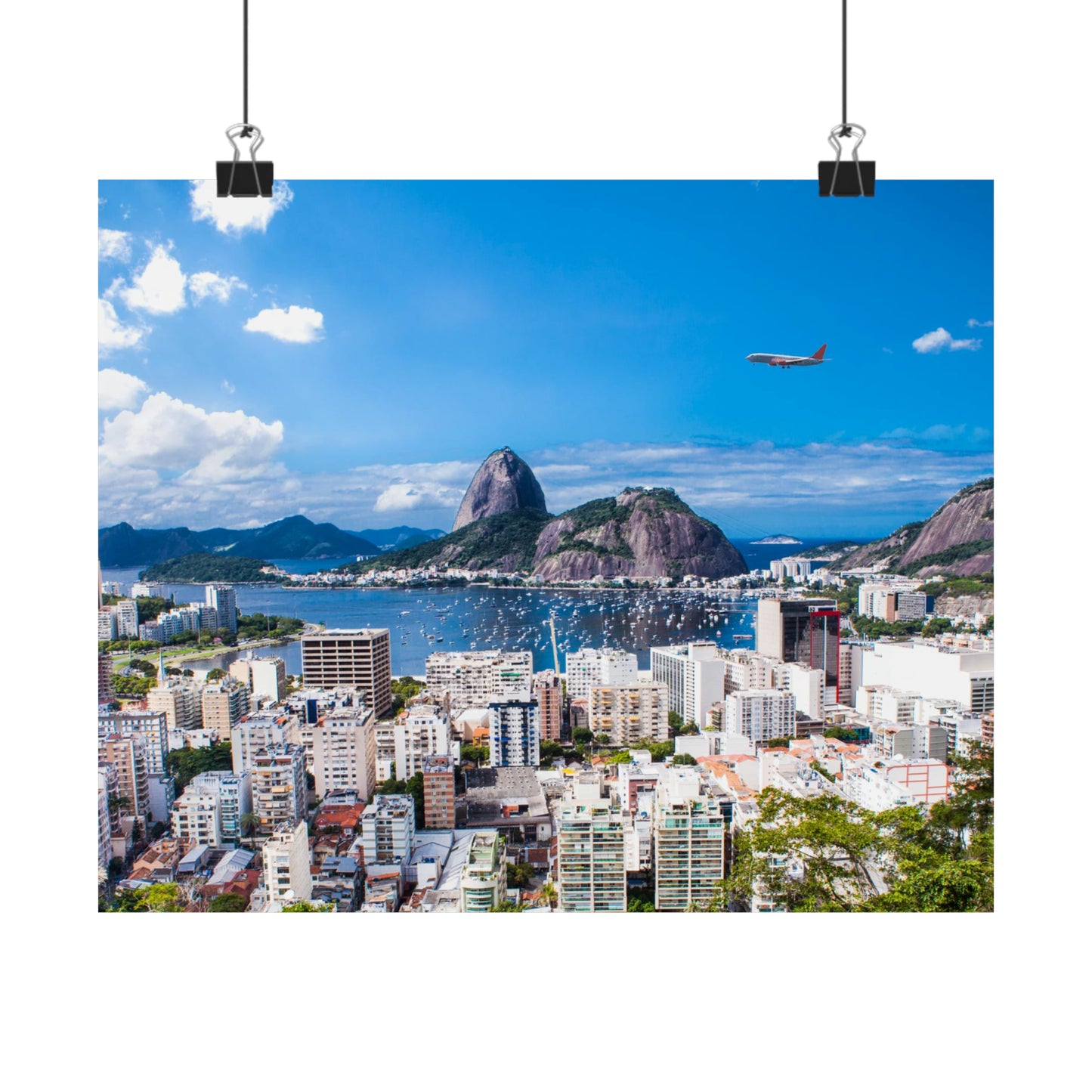 Brazil Rio De Janeiro Skyline Matte Horizontal Poster, Sugarloaf Mountain Brazilian Digital Print, Guanabara Bay Photography Wall Art Decor • Papagaio Studio Shop