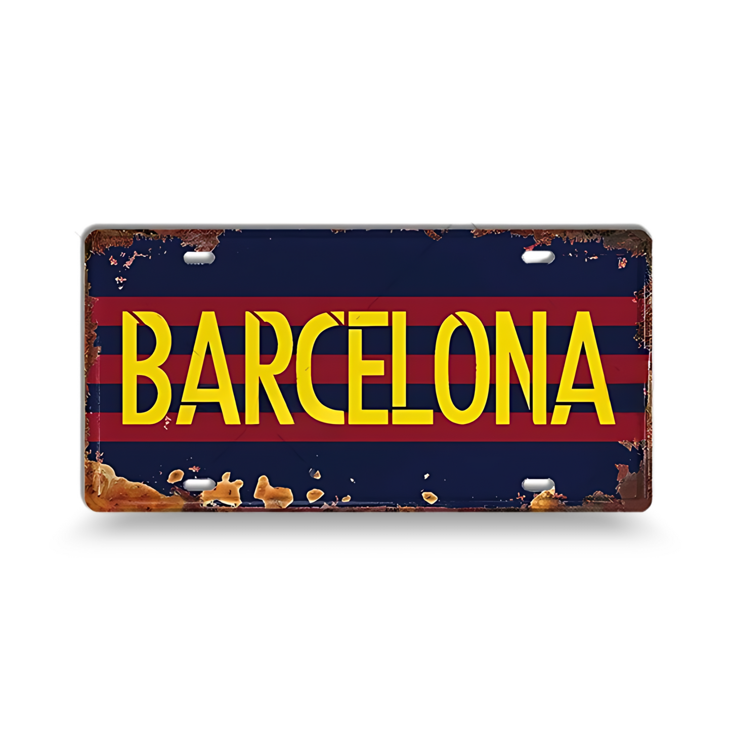 Vintage Football City License Plate Tin Sign • Metal Print Gift For Soccer Fan • Sports Decorative Plaque