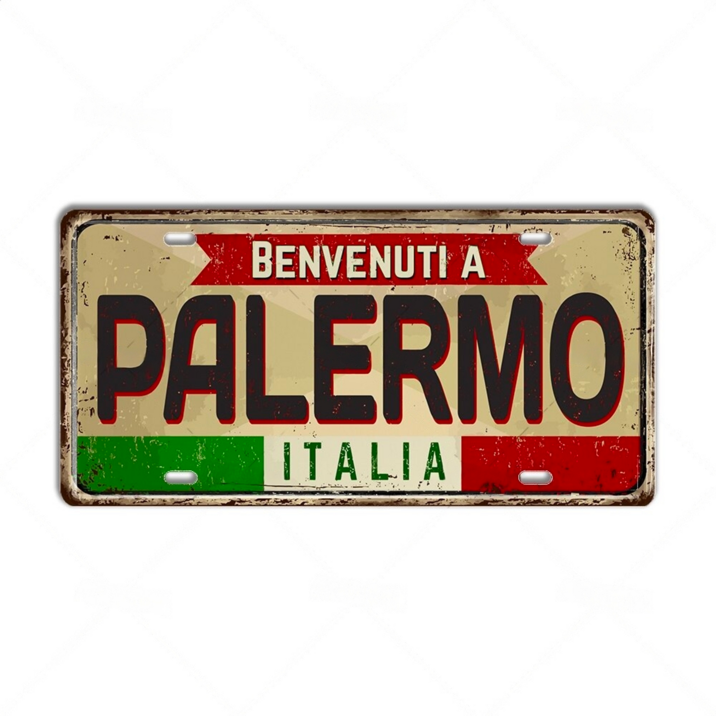 Italy License Plate Metal Print • Italian City Comune Province Tin Sign