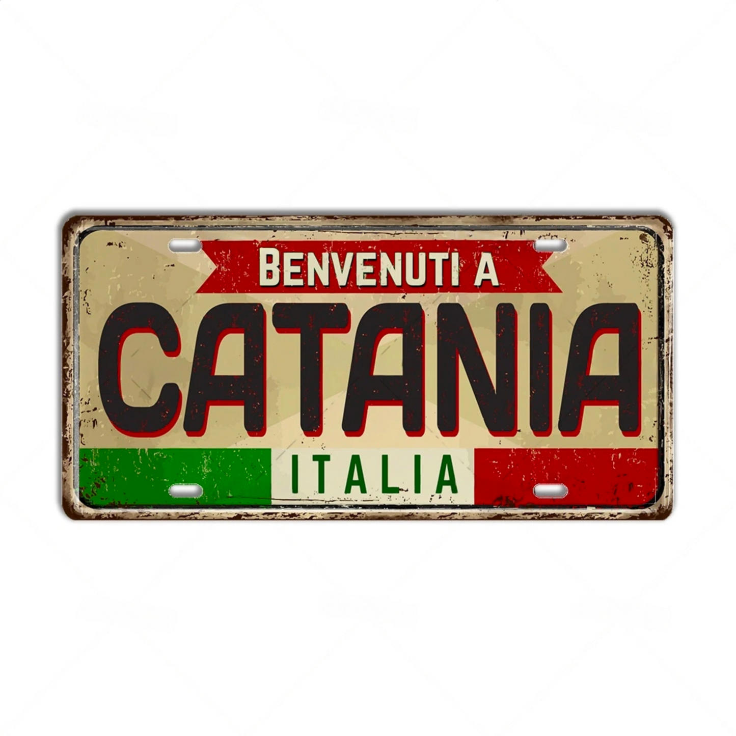 Italy License Plate Metal Print • Italian City Comune Province Tin Sign