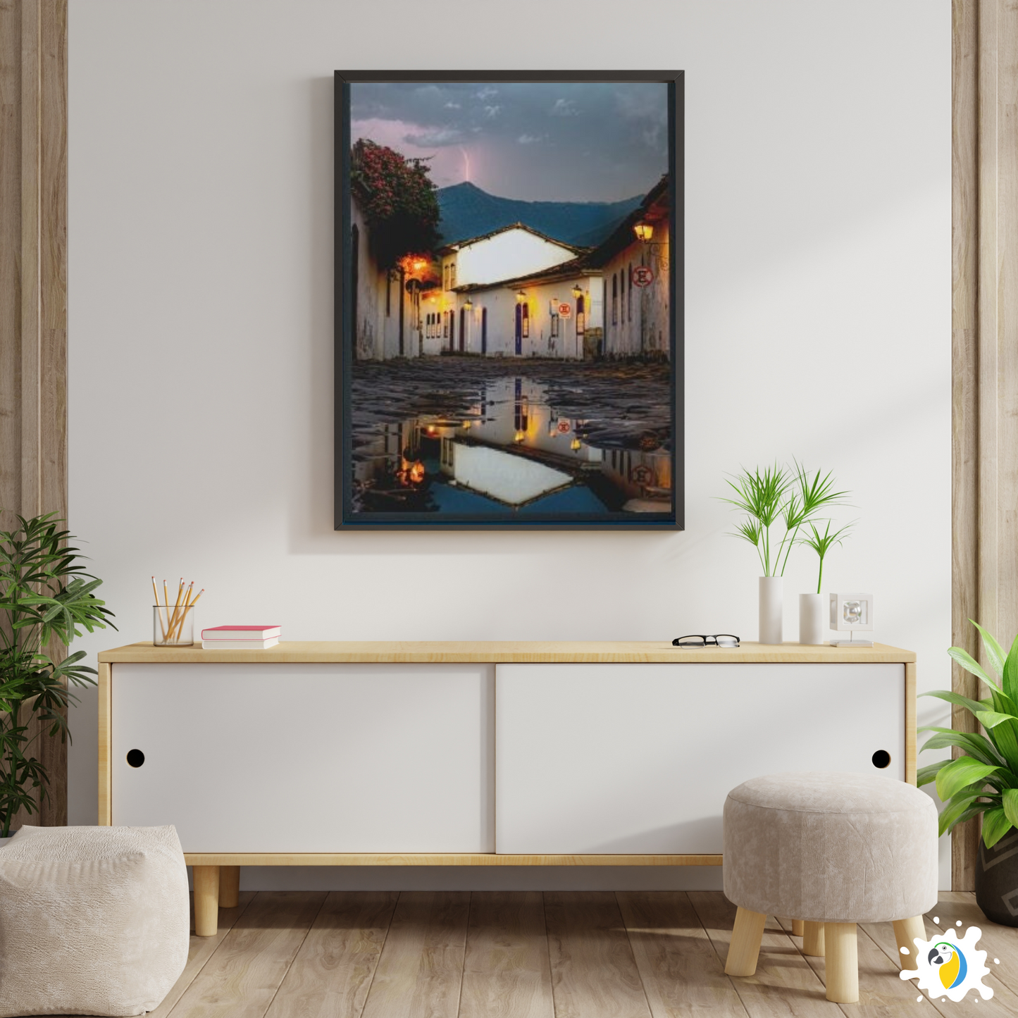 Raining Brazilian Serene Village Fine Art Photography Poster • Brazil Paraty Rio De Janeiro Landscape Urban Photography Tropical Print • Papagaio Studio Online Shop