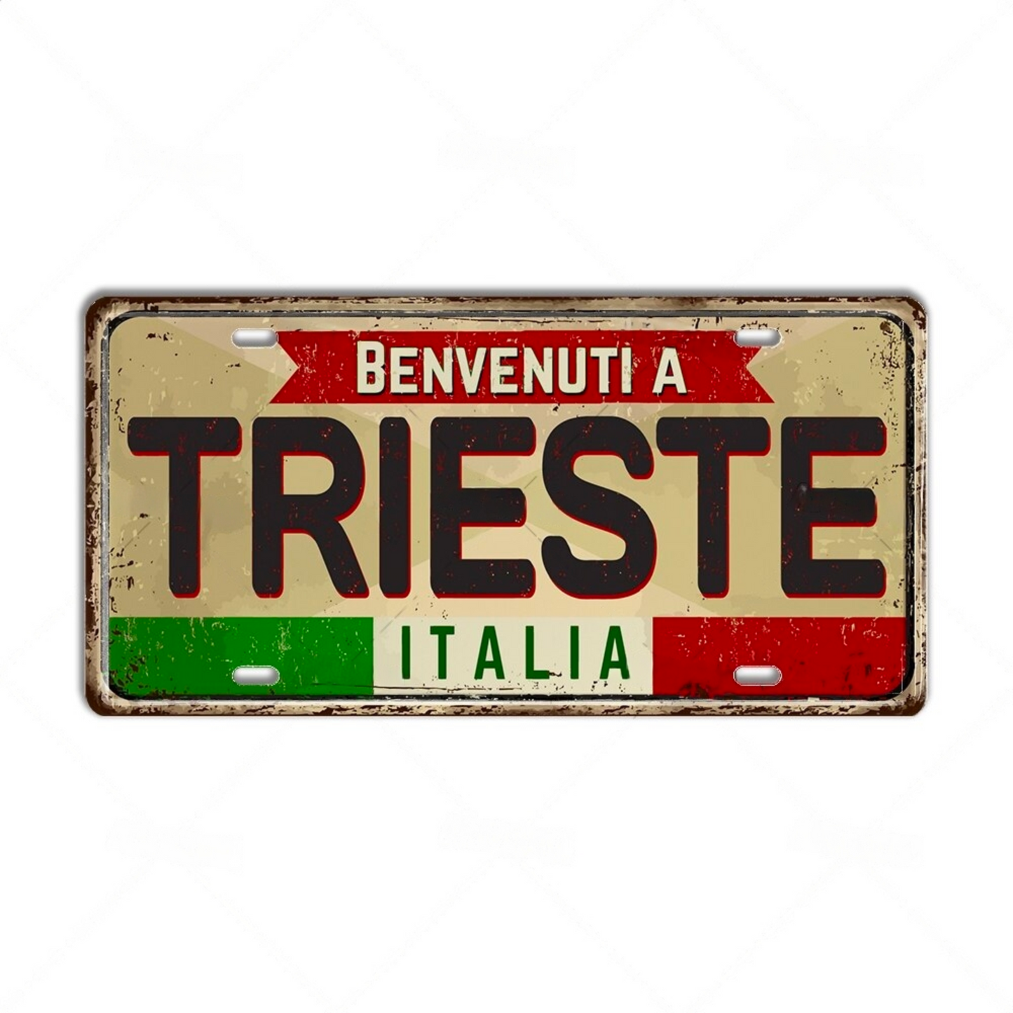 Italy License Plate Metal Print • Italian City Comune Province Tin Sign