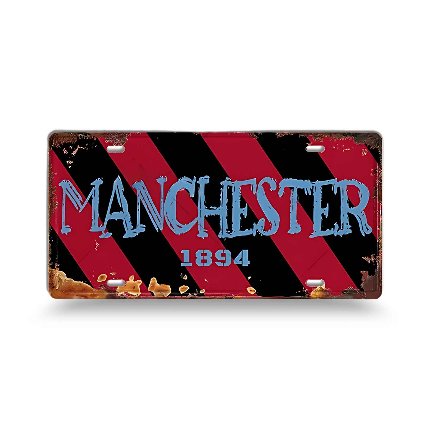 Vintage Football City License Plate Tin Sign • Metal Print Gift For Soccer Fan • Sports Decorative Plaque