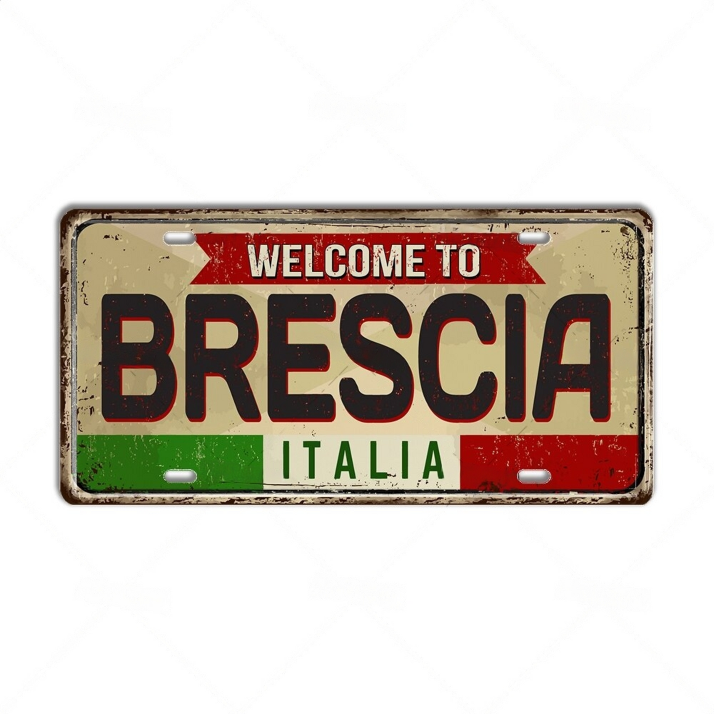 Italy License Plate Metal Print • Italian City Comune Province Tin Sign