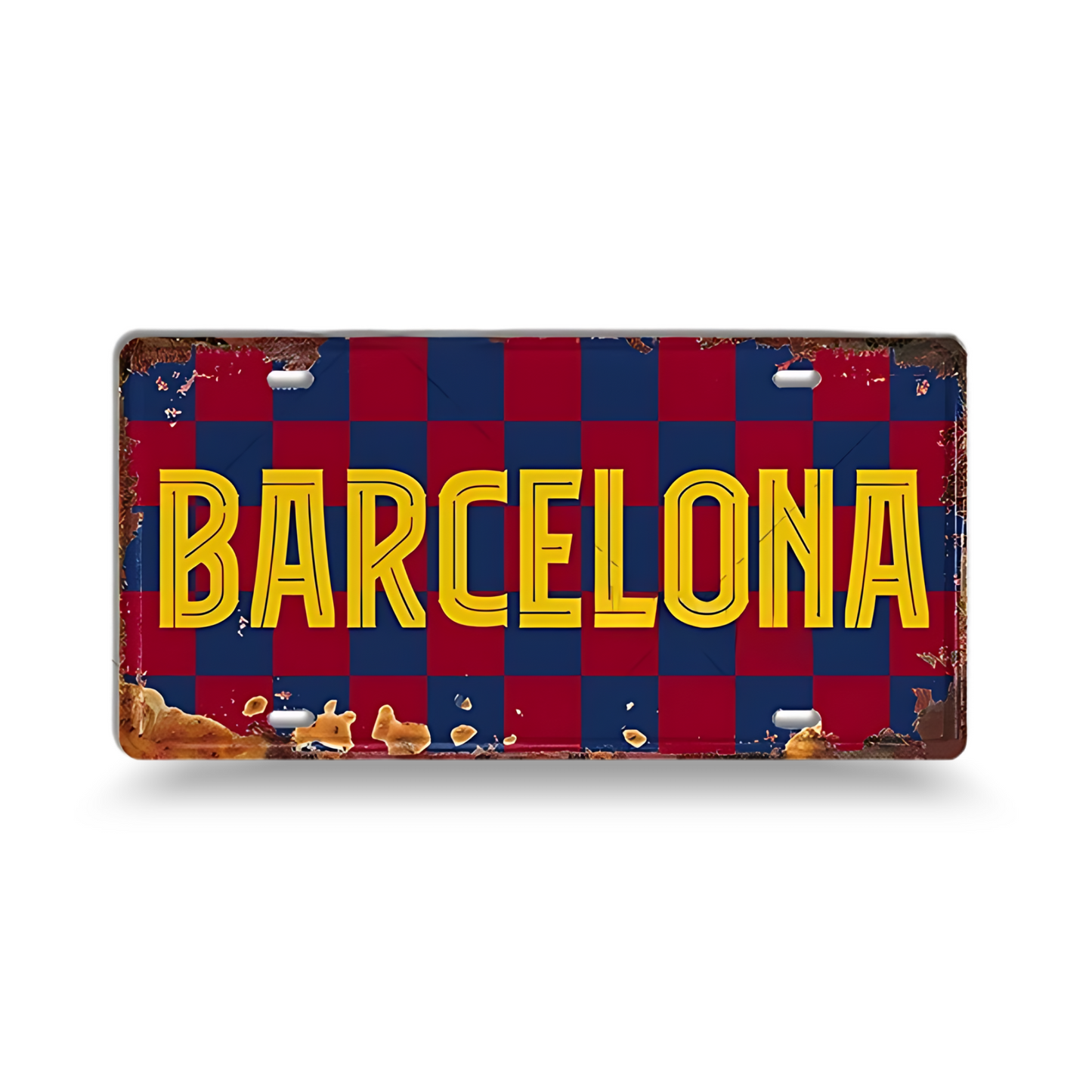Vintage Football City License Plate Tin Sign • Metal Print Gift For Soccer Fan • Sports Decorative Plaque