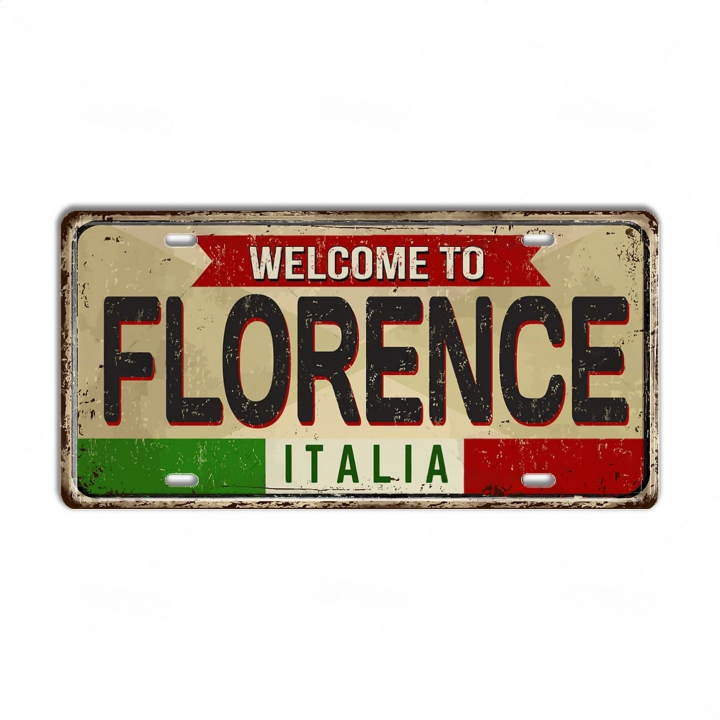 Italy License Plate Metal Print • Italian City Comune Province Tin Sign