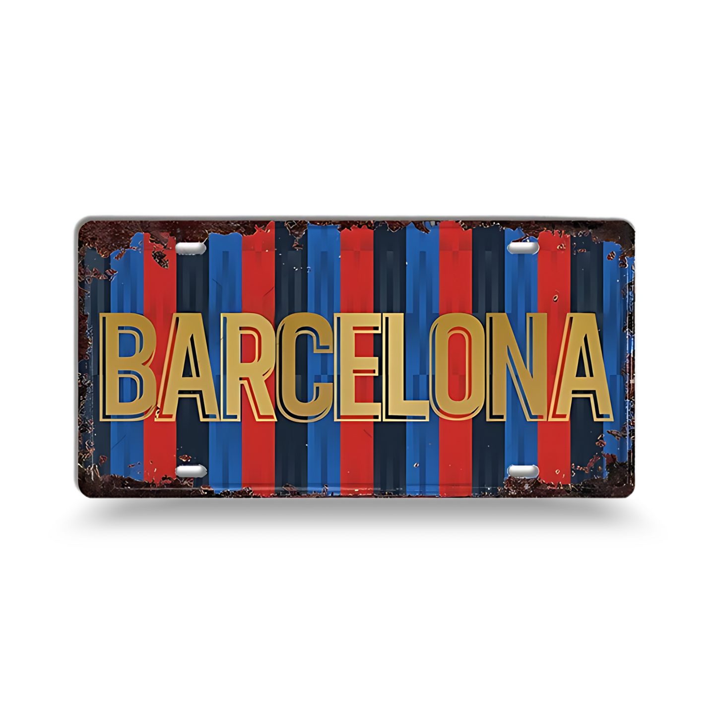 Vintage Football City License Plate Tin Sign • Metal Print Gift For Soccer Fan • Sports Decorative Plaque