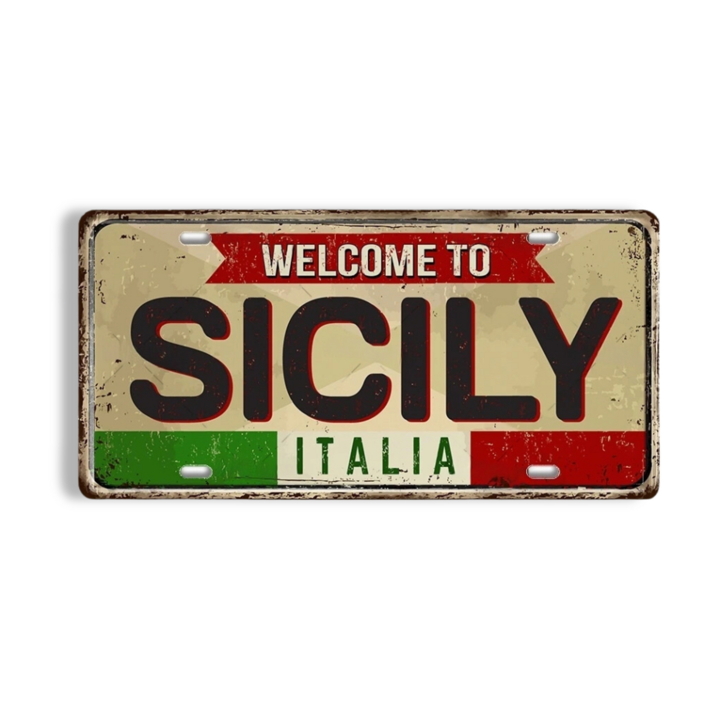 Italy License Plate Metal Print • Italian City Comune Province Tin Sign