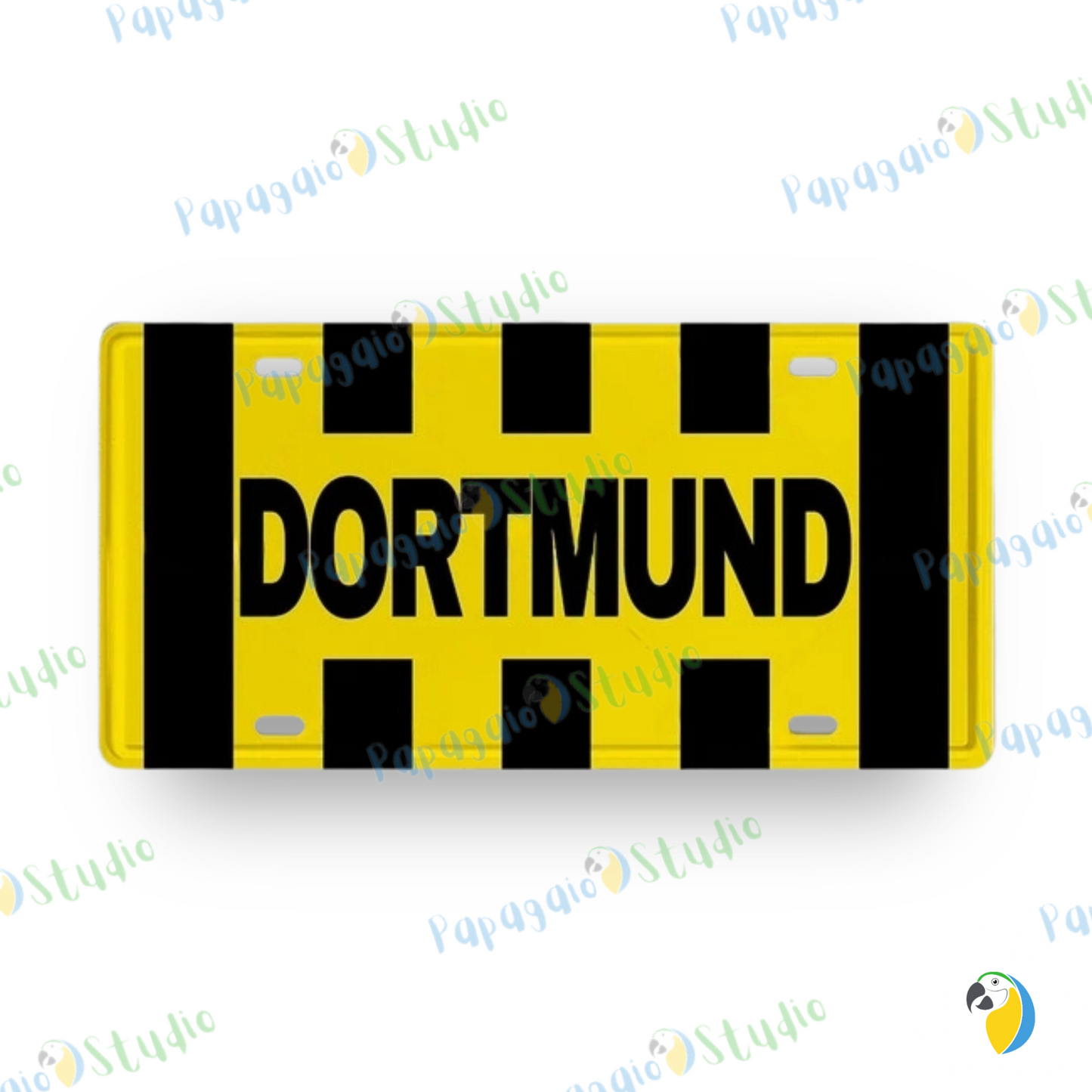 Football Jersey License Plate • Milan Barcelona Madrid Munich Manchester City Colors 15x30cm Tin Sign • Soccer Team Metal Print Wall Hanging • Papagaio Studio Design Shop