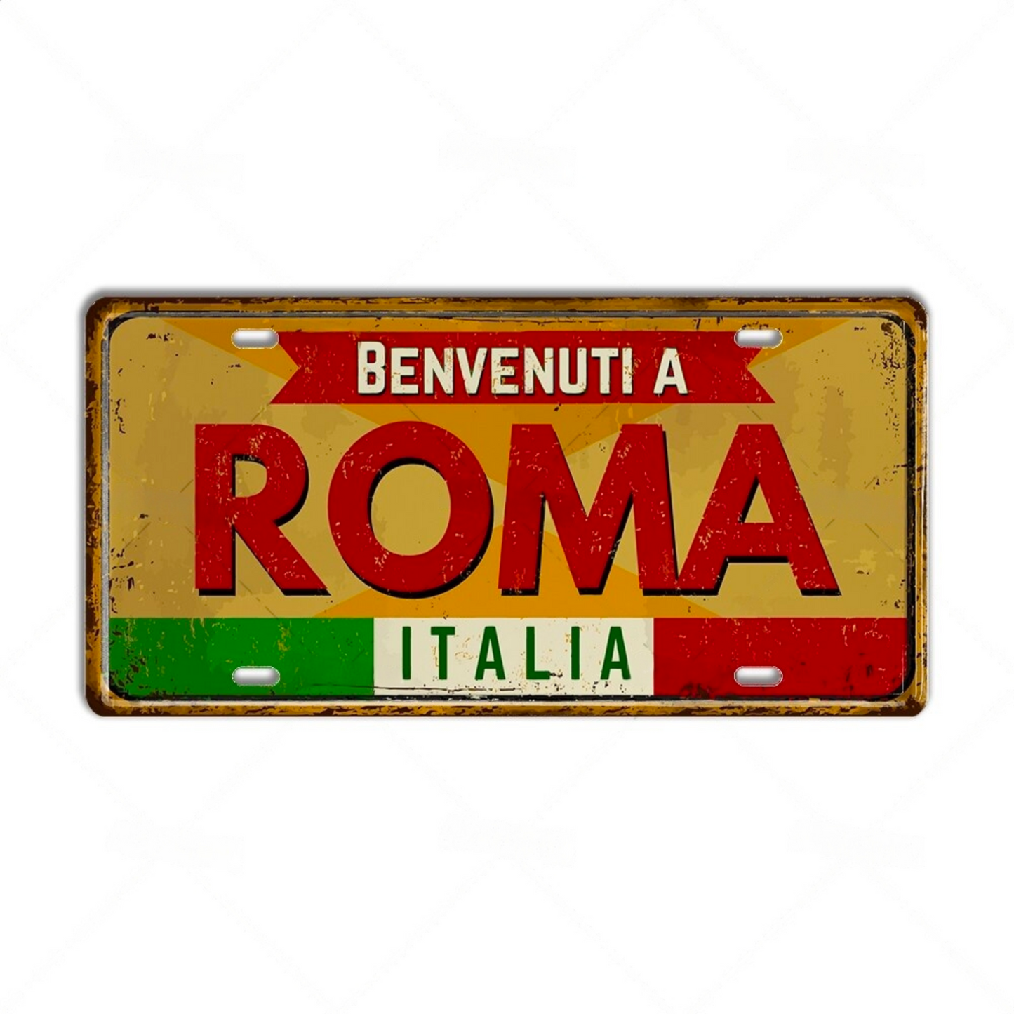 Italy License Plate Metal Print • Italian City Comune Province Tin Sign