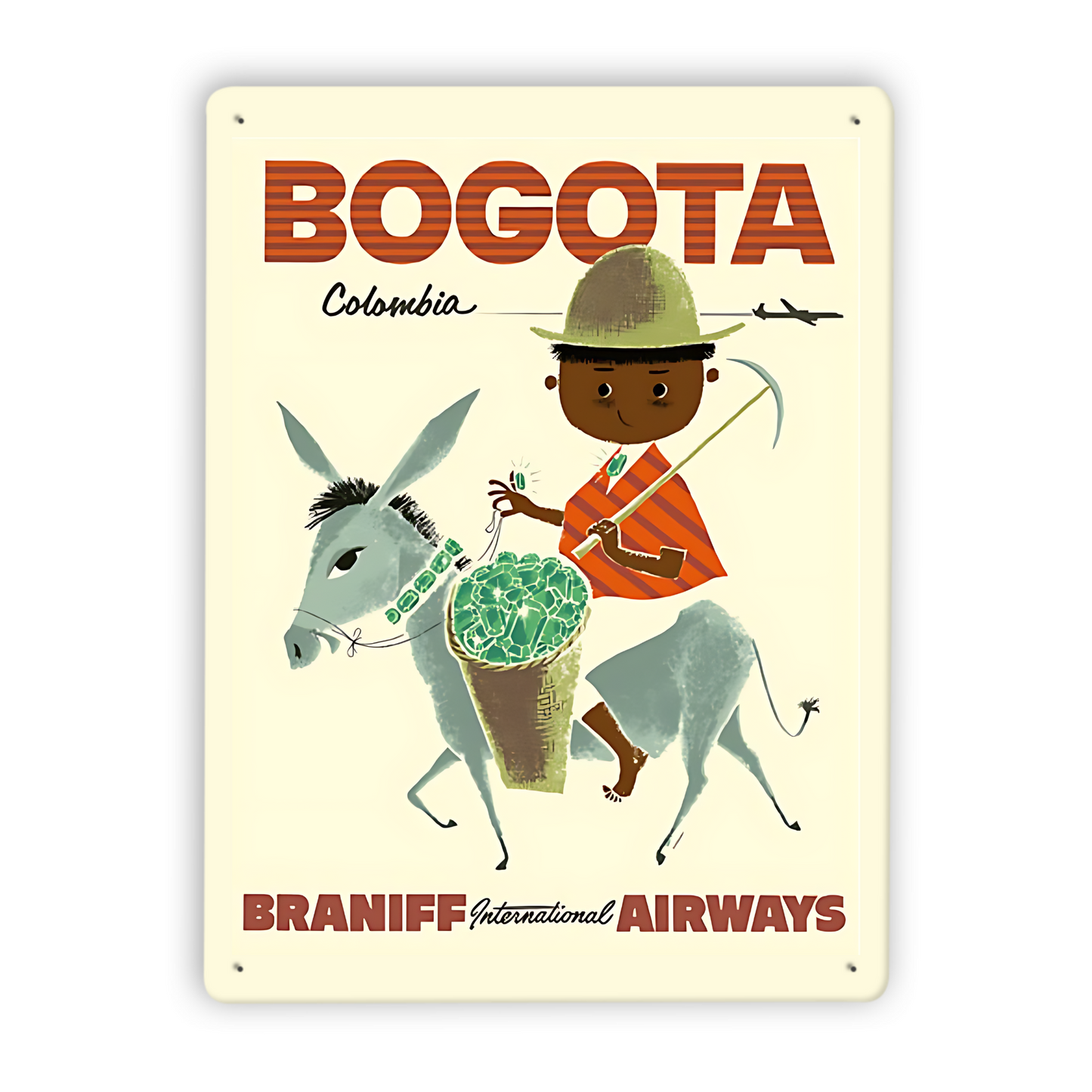 Vintage Flight Destination Poster Tin Sign Collection • Retro Airline Travel Ad Metal Prints