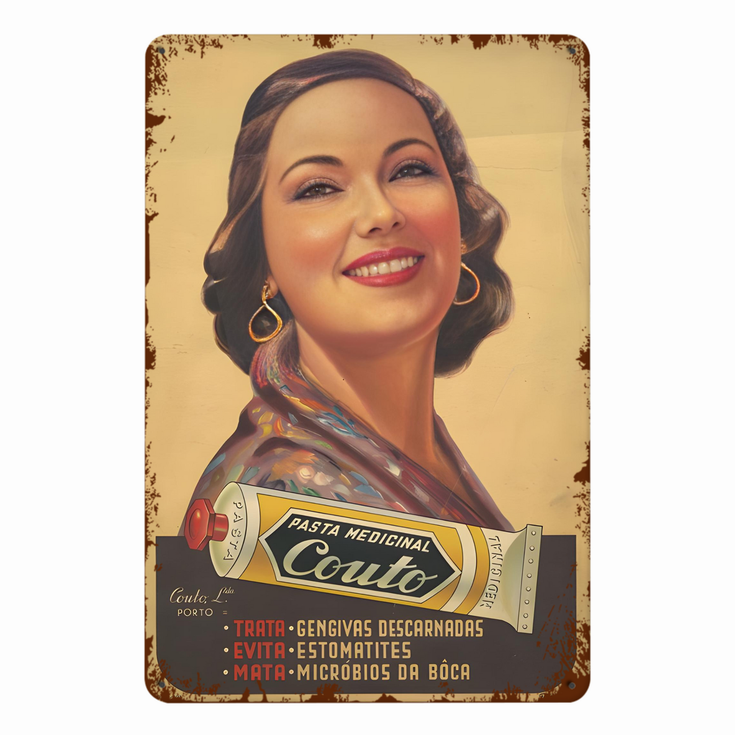 Vintage Brazilian Advertisement Tin Signs • Retro Brazil Commercial Ads Metal Plaques