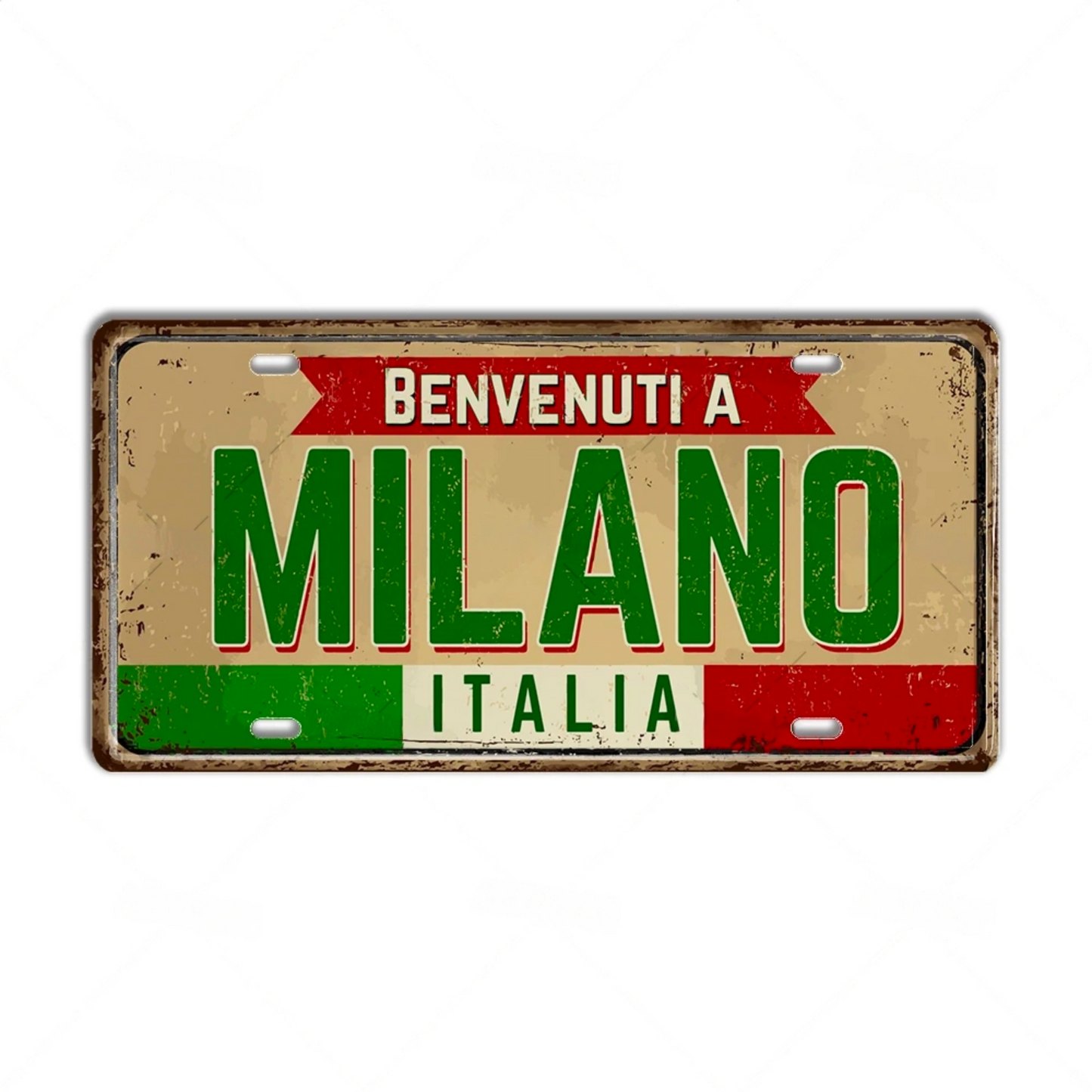 Italy License Plate Metal Print • Italian City Comune Province Tin Sign