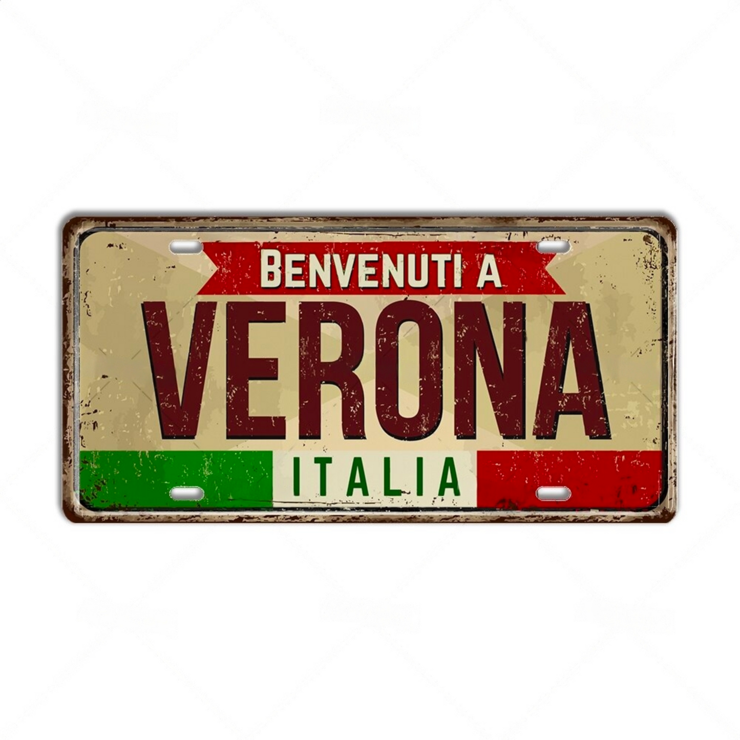 Italy License Plate Metal Print • Italian City Comune Province Tin Sign