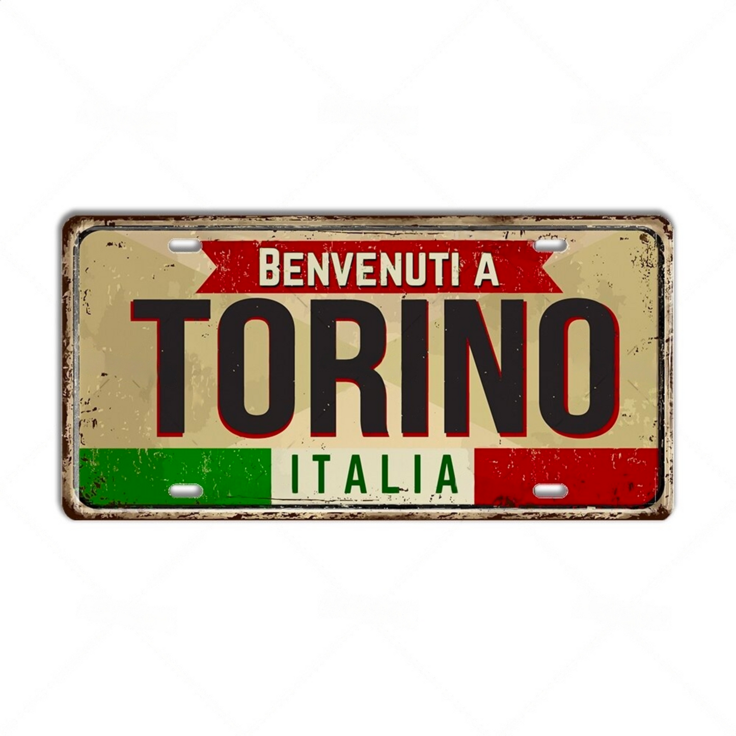 Italy License Plate Metal Print • Italian City Comune Province Tin Sign
