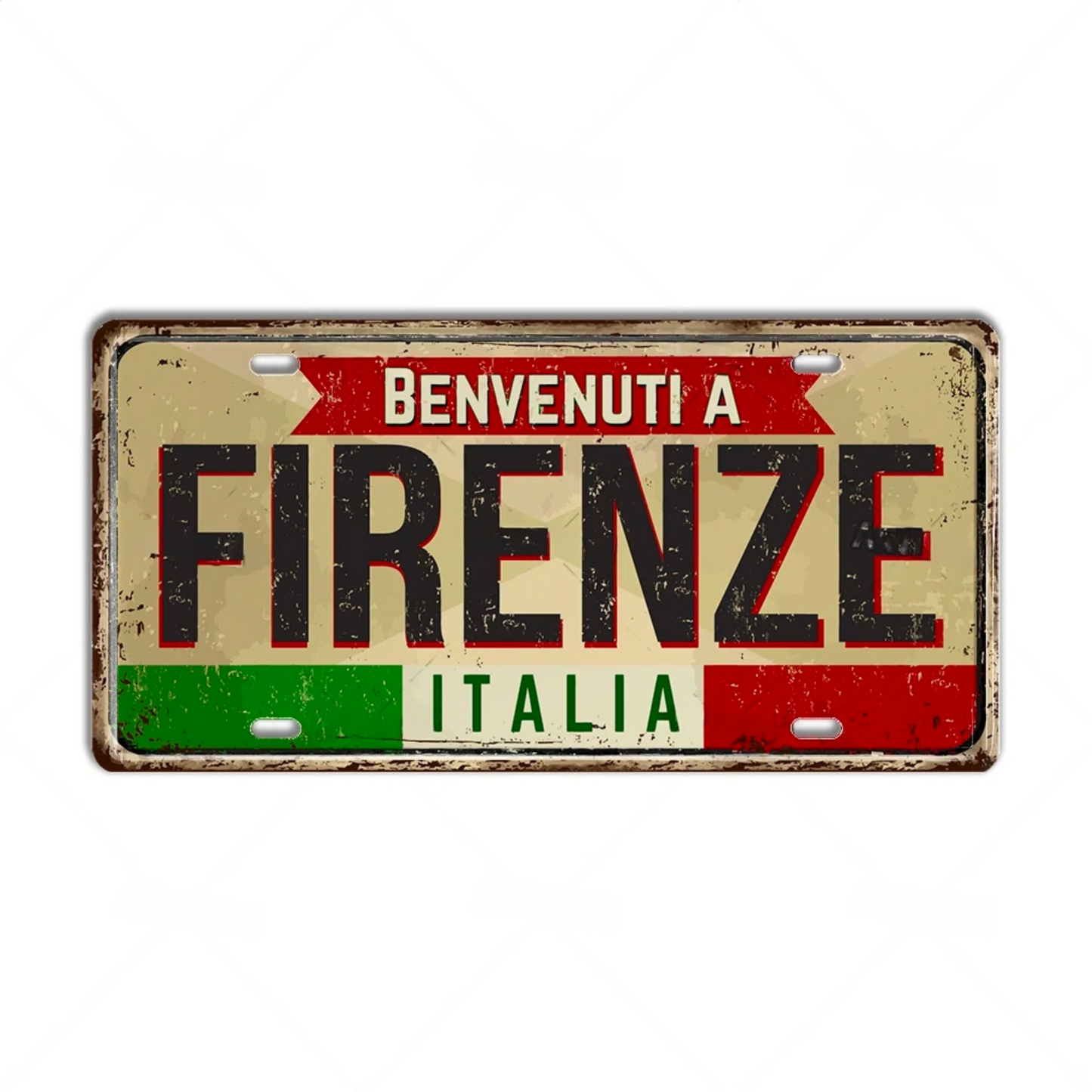 Italy License Plate Metal Print • Italian City Comune Province Tin Sign