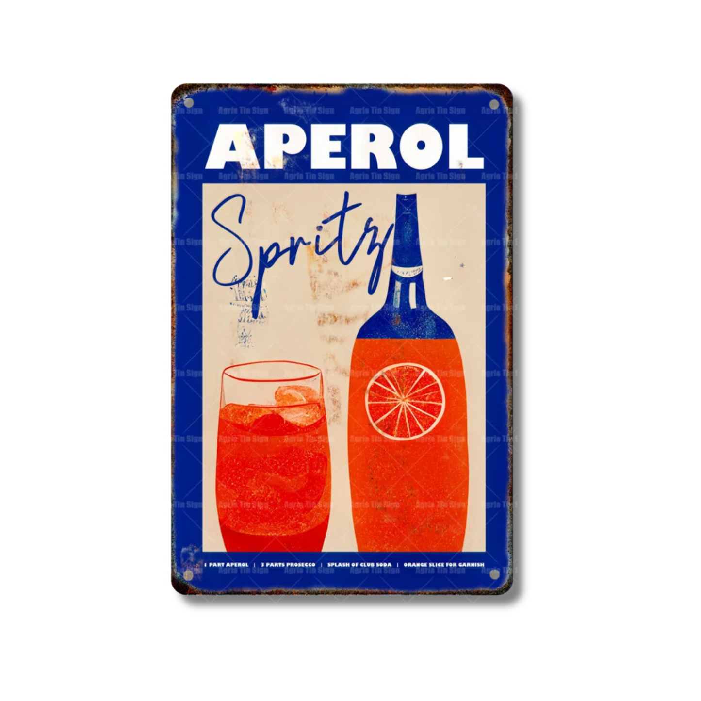 Classical Cocktail Metal Print, Caipirinha, Gin & Tonic, Aperol Vintage Tin Sign • Papagaio Studio Decor Shop