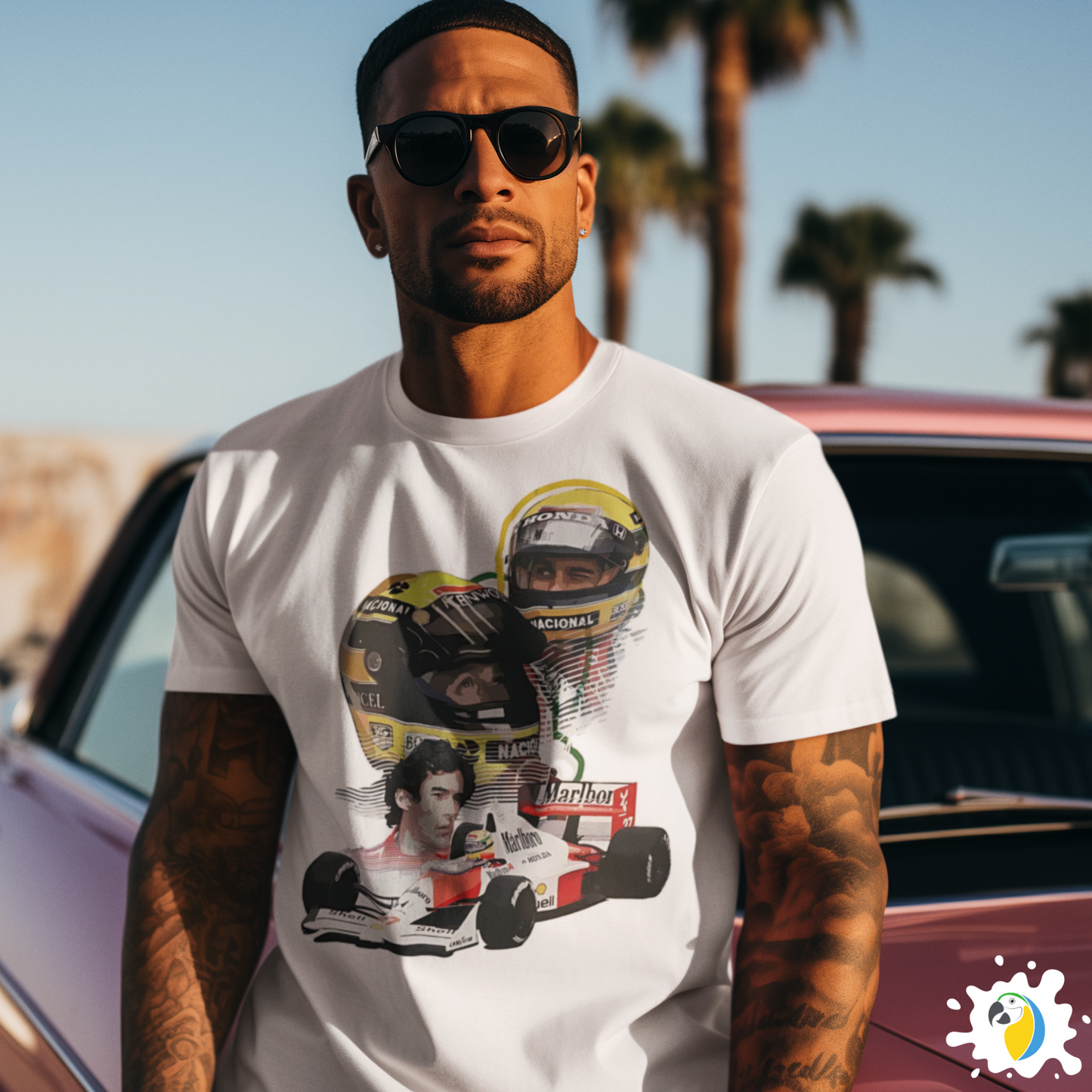 Ayrton Senna Fan Art T-Shirt, F1 Racing Cotton Tee, Brazil Formula One Apparel Gift For Men • Papagaio Studio Shop