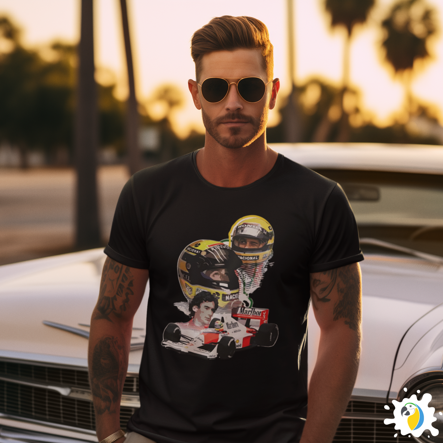 Ayrton Senna Fan Art T-Shirt, F1 Racing Cotton Tee, Brazil Formula One Apparel Gift For Men • Papagaio Studio Shop