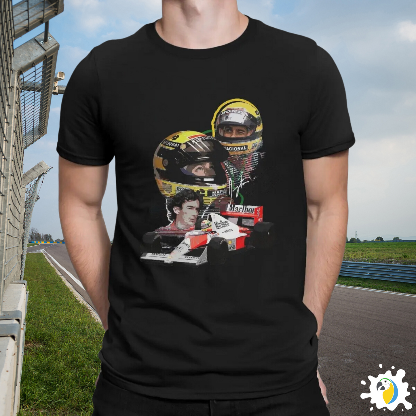 Ayrton Senna Fan Art T-Shirt, F1 Racing Cotton Tee, Brazil Formula One Apparel Gift For Men • Papagaio Studio Shop