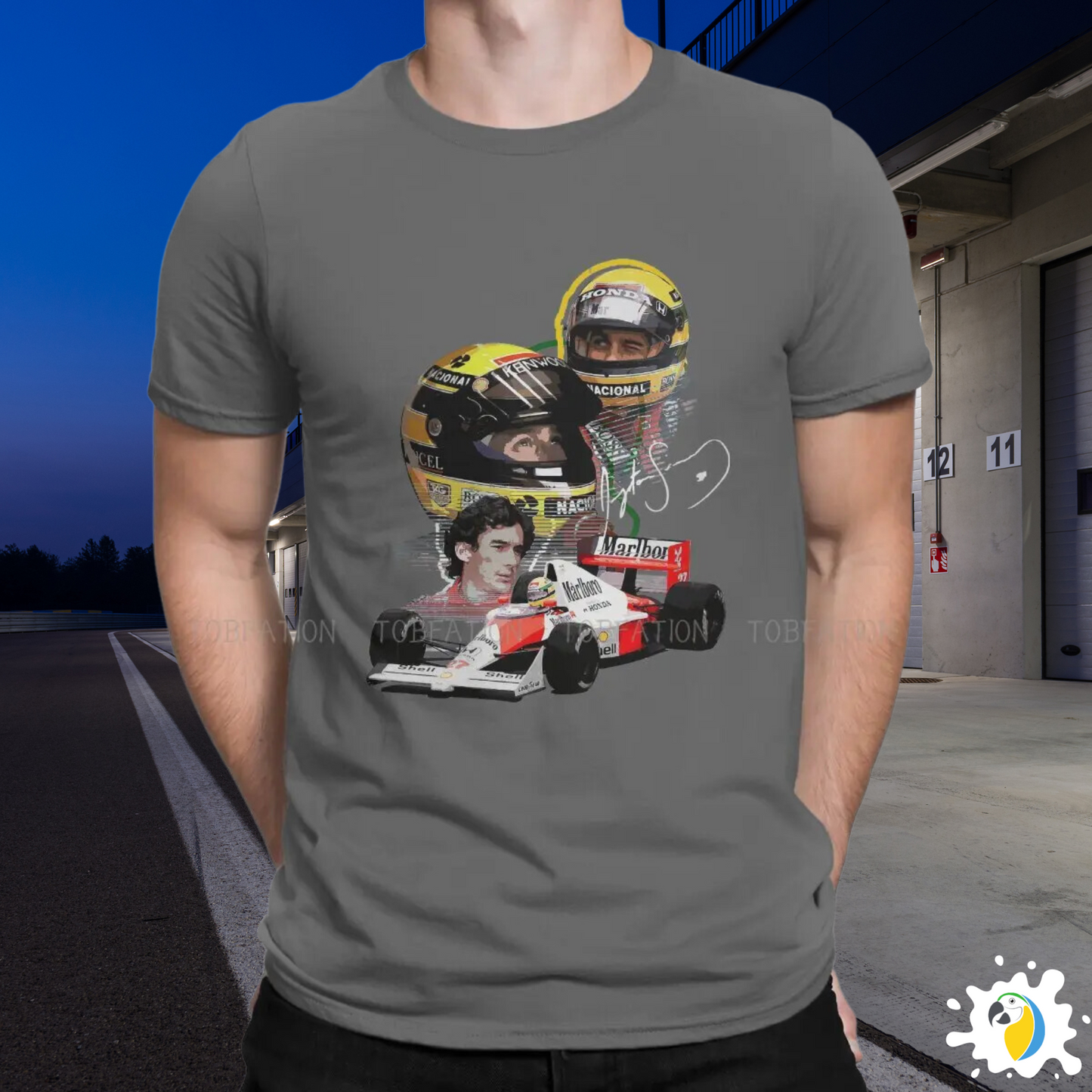 Ayrton Senna Fan Art T-Shirt, F1 Racing Cotton Tee, Brazil Formula One Apparel Gift For Men • Papagaio Studio Shop