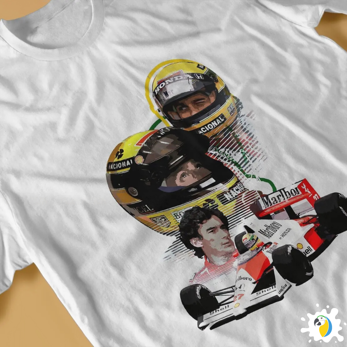 Ayrton Senna Fan Art T-Shirt, F1 Racing Cotton Tee, Brazil Formula One Apparel Gift For Men • Papagaio Studio Shop