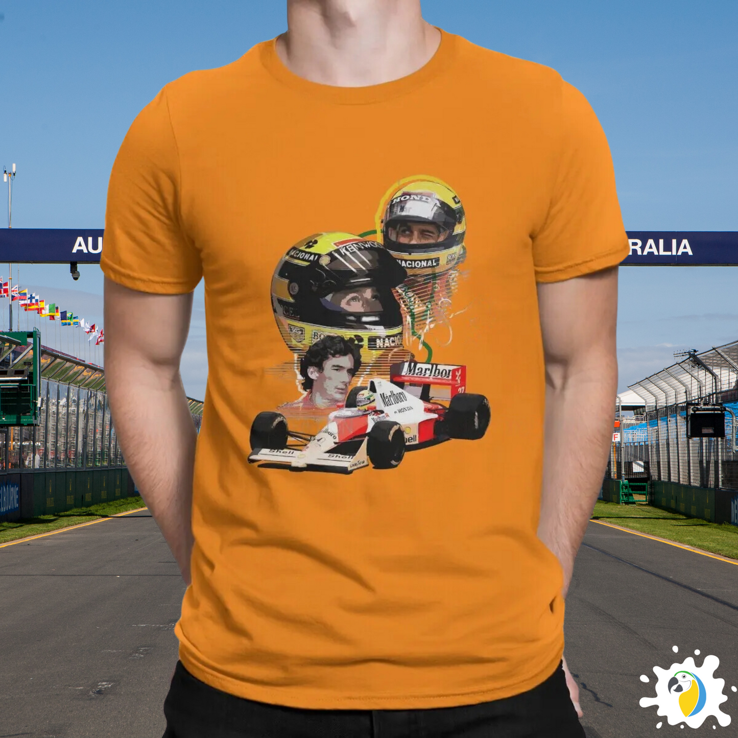 Ayrton Senna Fan Art T-Shirt, F1 Racing Cotton Tee, Brazil Formula One Apparel Gift For Men • Papagaio Studio Shop