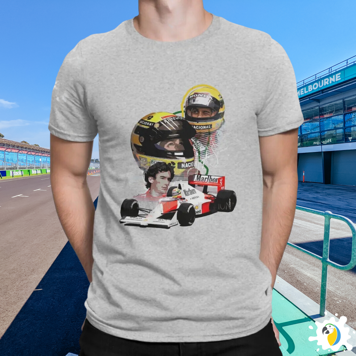 Ayrton Senna Fan Art T-Shirt, F1 Racing Cotton Tee, Brazil Formula One Apparel Gift For Men • Papagaio Studio Shop
