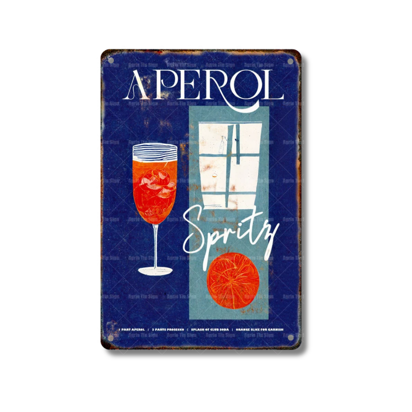 Classical Cocktail Metal Print, Caipirinha, Gin & Tonic, Aperol Vintage Tin Sign • Papagaio Studio Decor Shop