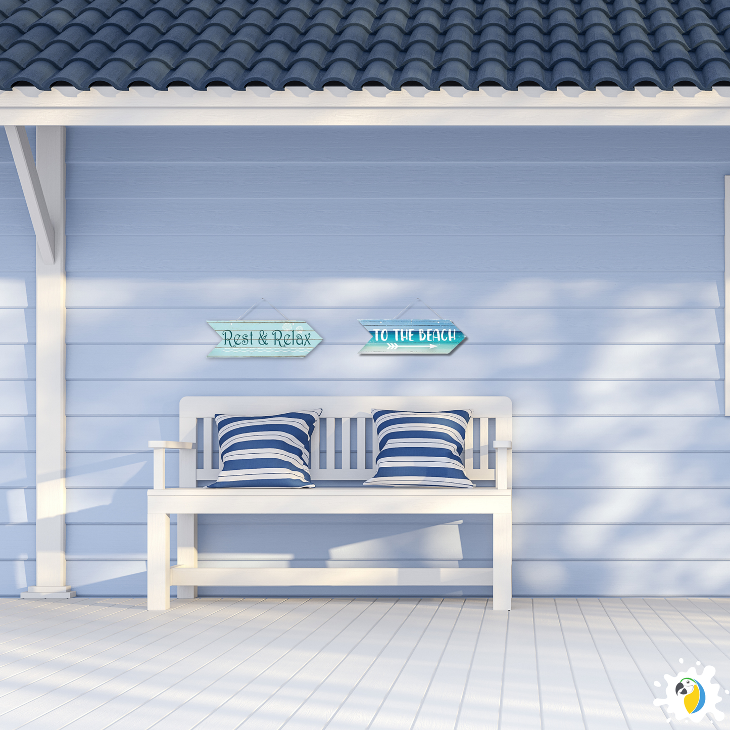 Coastal Charm Arrow Signs - 24 Beach-Inspired Designs • Papagaio Studio Design Shop
