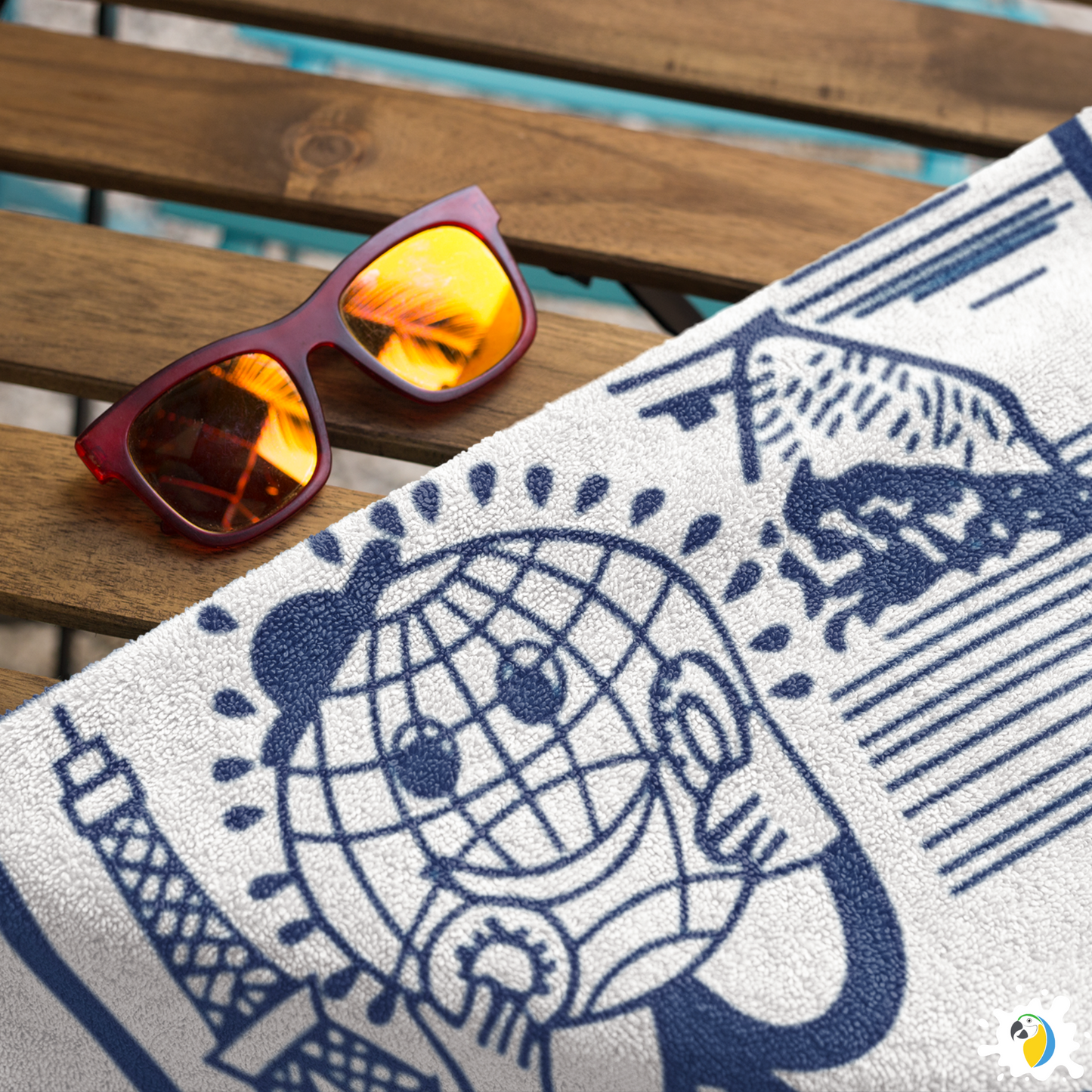 Microfiber Beach Towel With Brazilian Biscoito Globo Print • Rio de Janeiro Brazil Souvenir • Lightweight, Quick-Drying • Papagaio Studio Design Shop