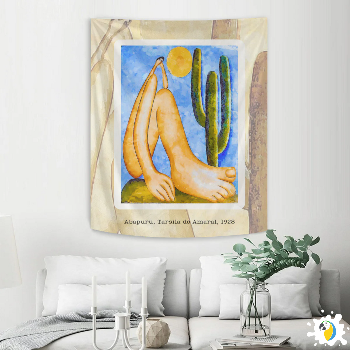 Brazil Abapuru 1928 Painting By Tarsila Do Amaral Tapestry • Brazilian Art Print Wall Hanging Flag