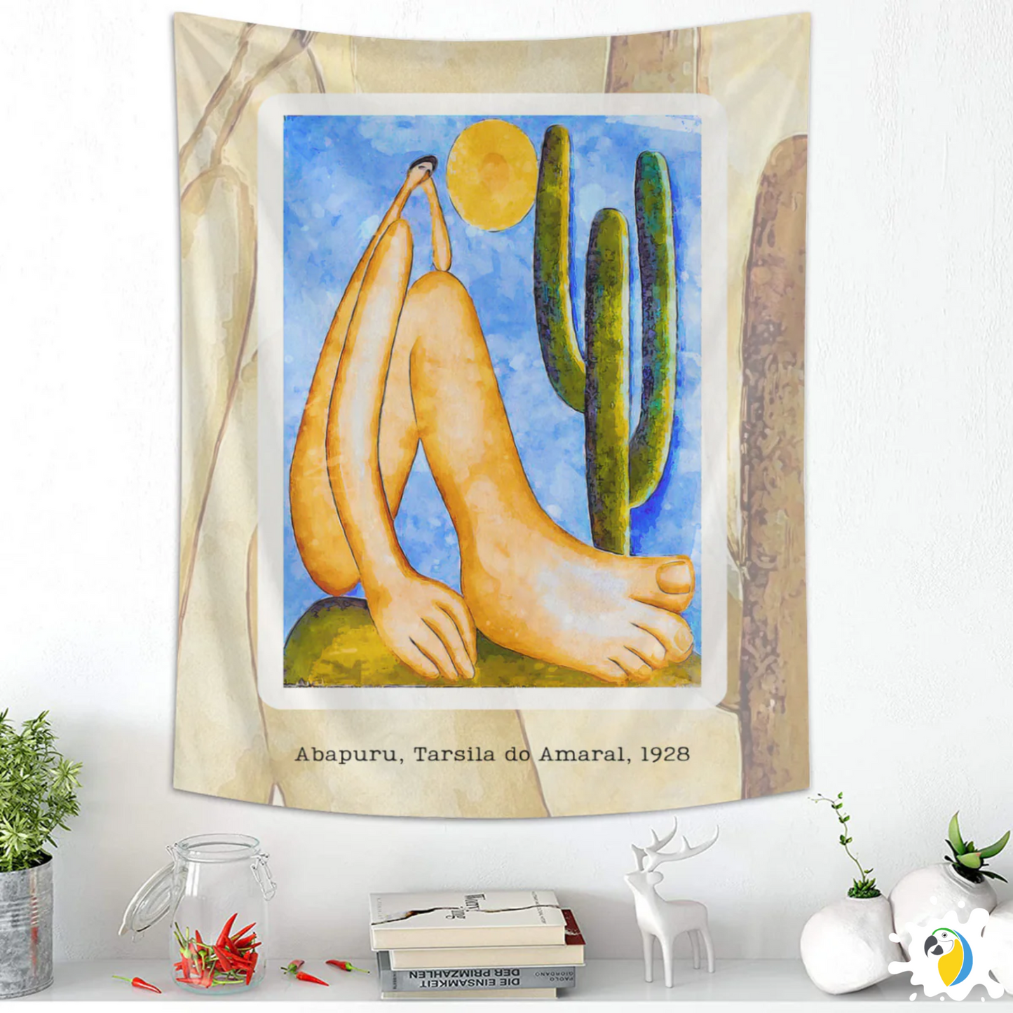 Brazil Abapuru 1928 Painting By Tarsila Do Amaral Tapestry • Brazilian Art Print Wall Hanging Flag