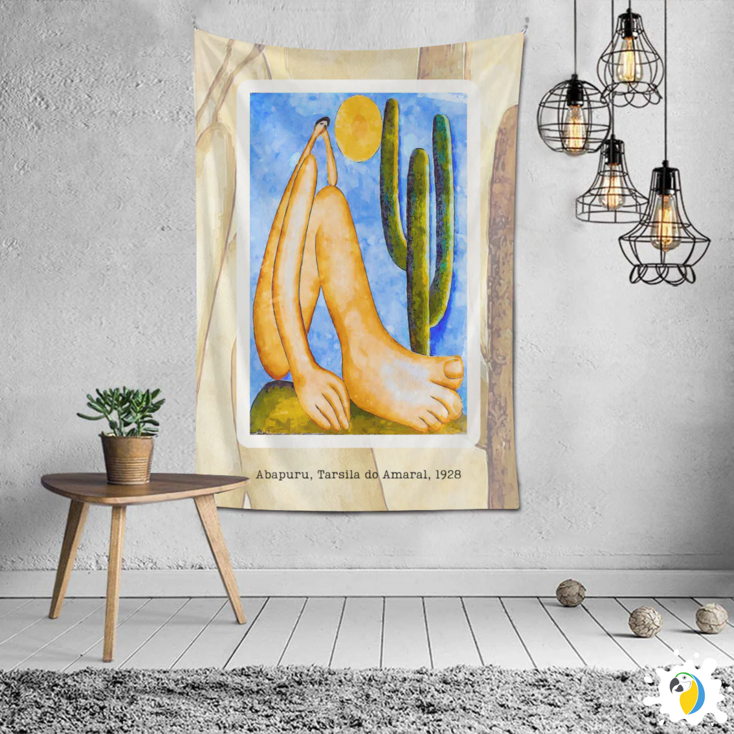 Brazil Abapuru 1928 Painting By Tarsila Do Amaral Tapestry • Brazilian Art Print Wall Hanging Flag