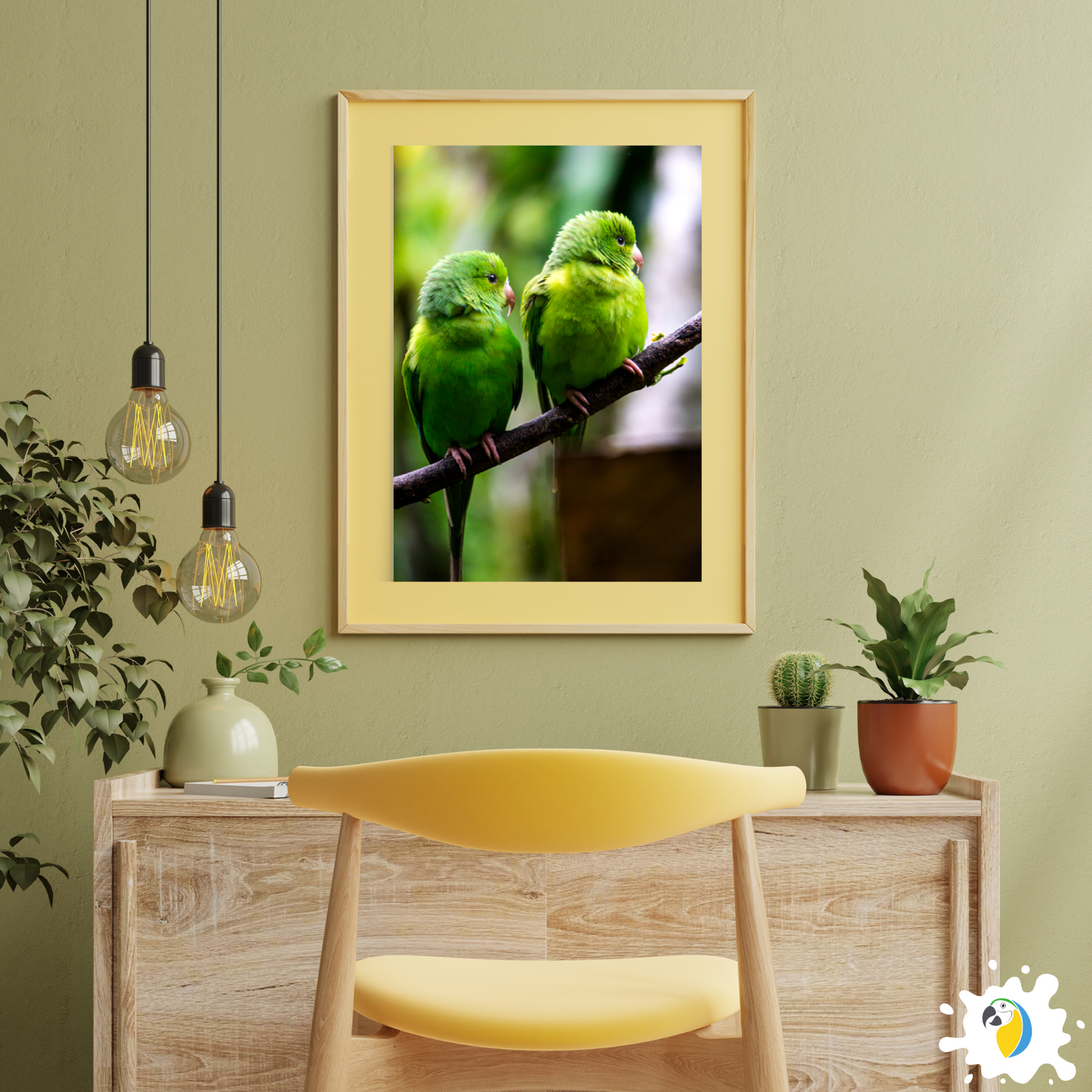 Brazil Birds Photography Poster • Brazilian Green Parrots Art Decor Gift For Bird Lovers • Fine Art Print For Tropical Home Decoration • Papagaio Studio Decor Shop