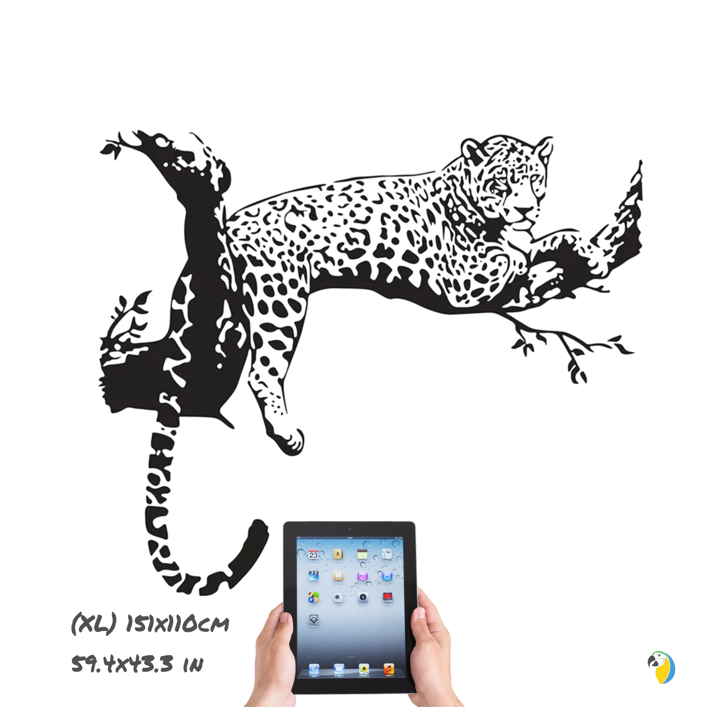 Brazil Pantanal Jaguar Wall Sticker, Cheetah Panther Animal Decal For Home Decor • Papagaio Studio Shop