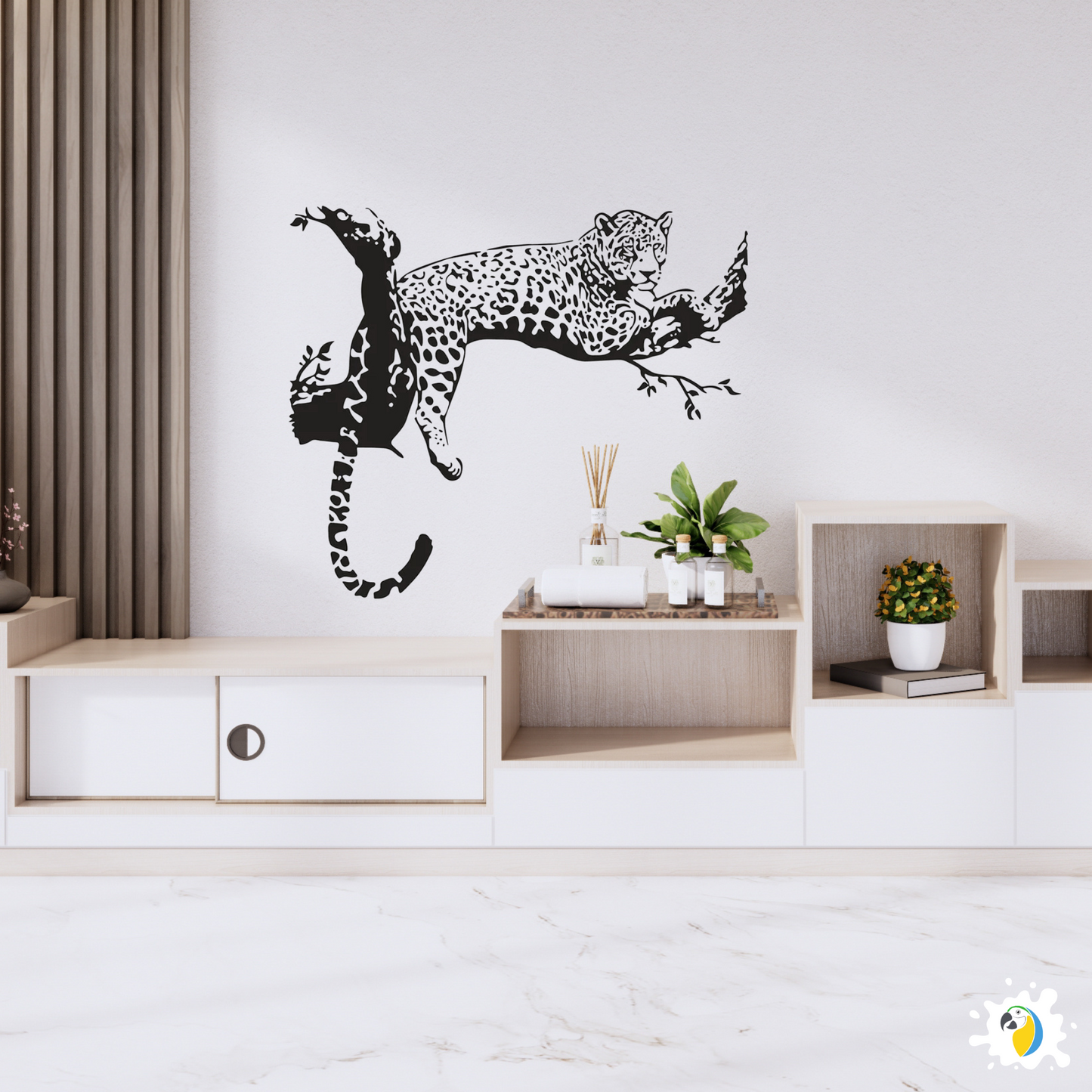 Brazil Pantanal Jaguar Wall Sticker, Cheetah Panther Animal Decal For Home Decor • Papagaio Studio Shop
