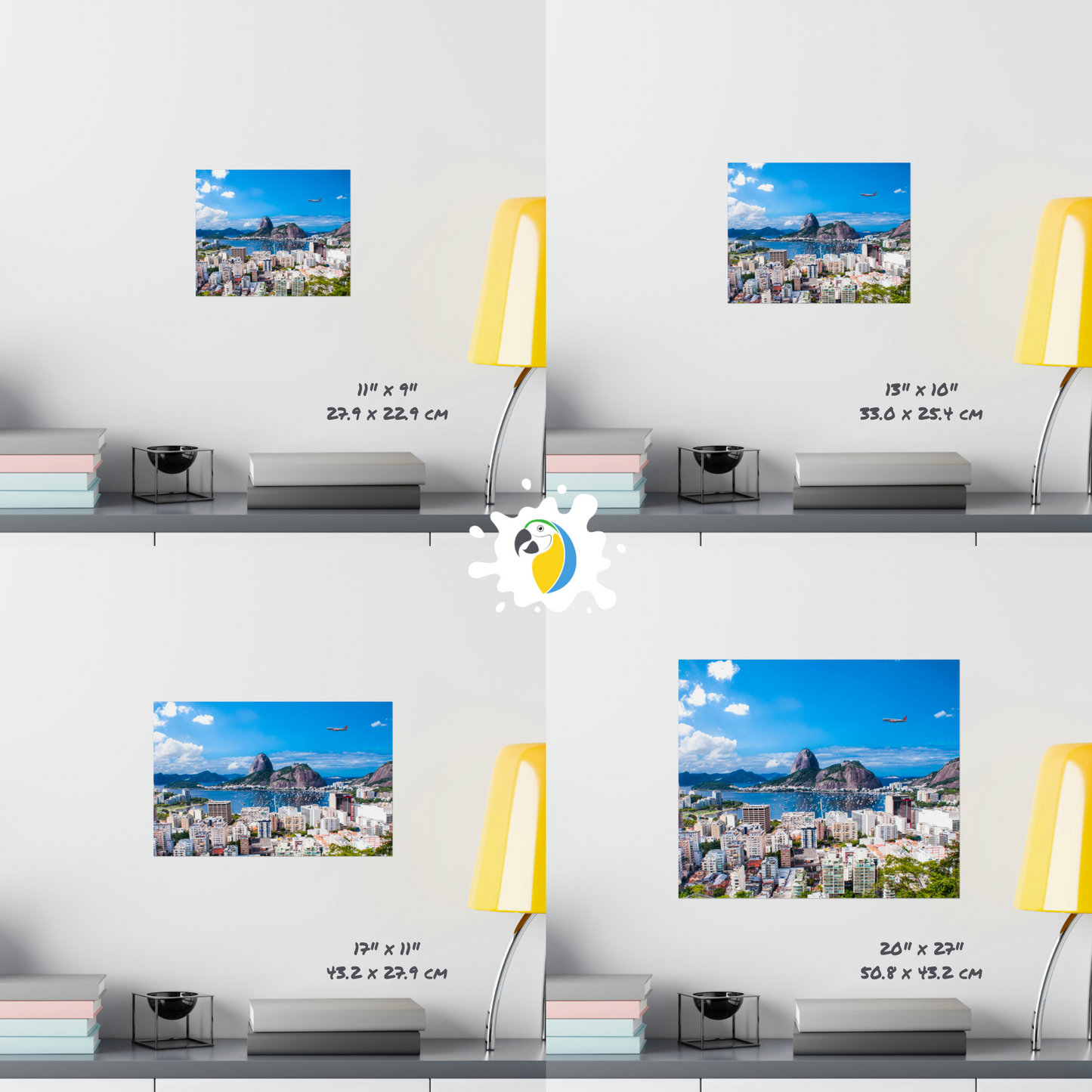 Brazil Rio De Janeiro Skyline Matte Horizontal Poster, Sugarloaf Mountain Brazilian Digital Print, Guanabara Bay Photography Wall Art Decor • Papagaio Studio Shop