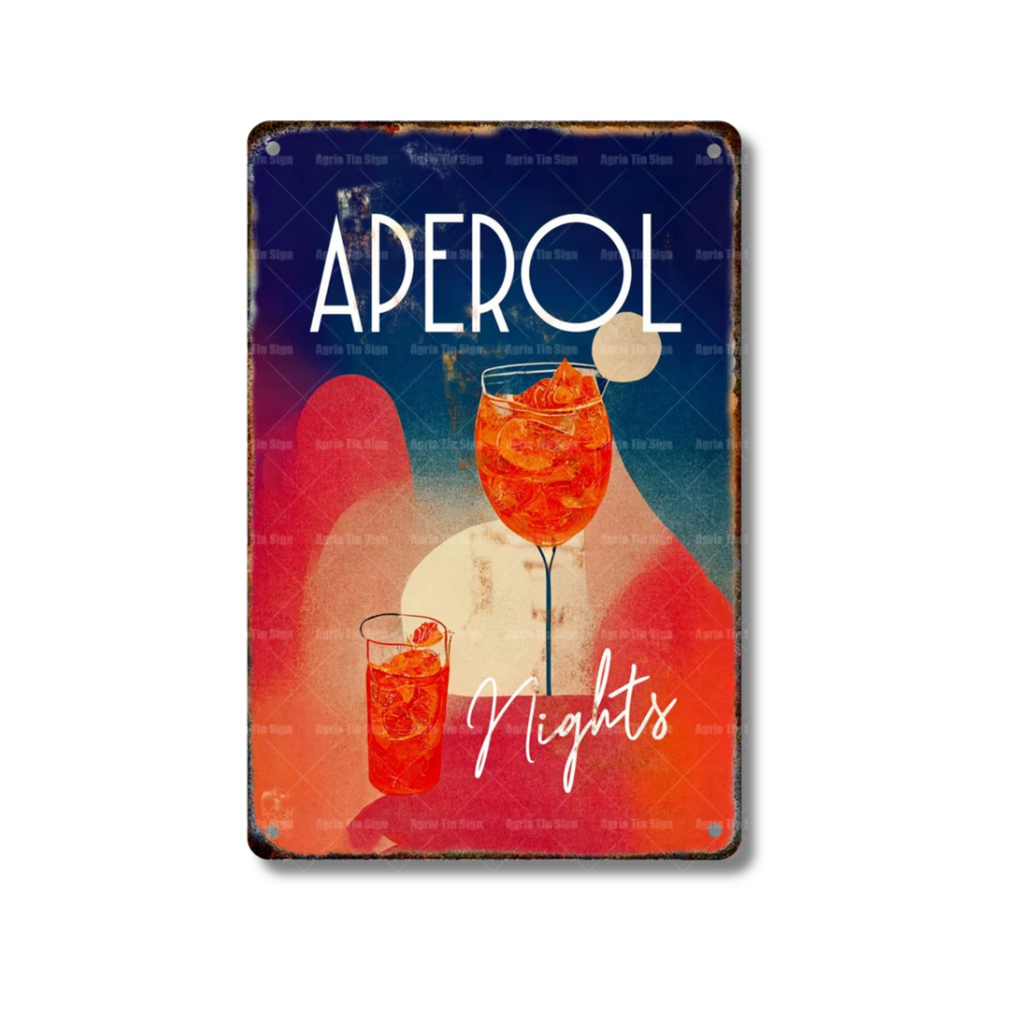 Classical Cocktail Metal Print, Caipirinha, Gin & Tonic, Aperol Vintage Tin Sign • Papagaio Studio Decor Shop
