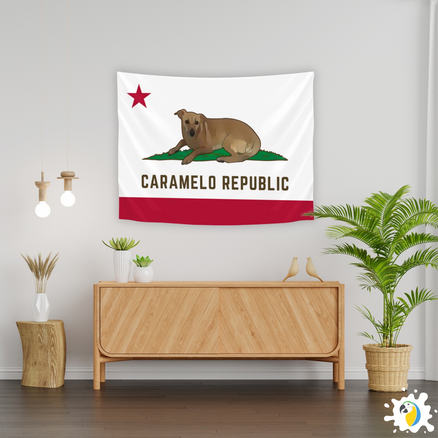 Caramelo Republic Parody Of The California Flag Wall Tapestry • Humorous Housewarming Gift Decor For Brazilians