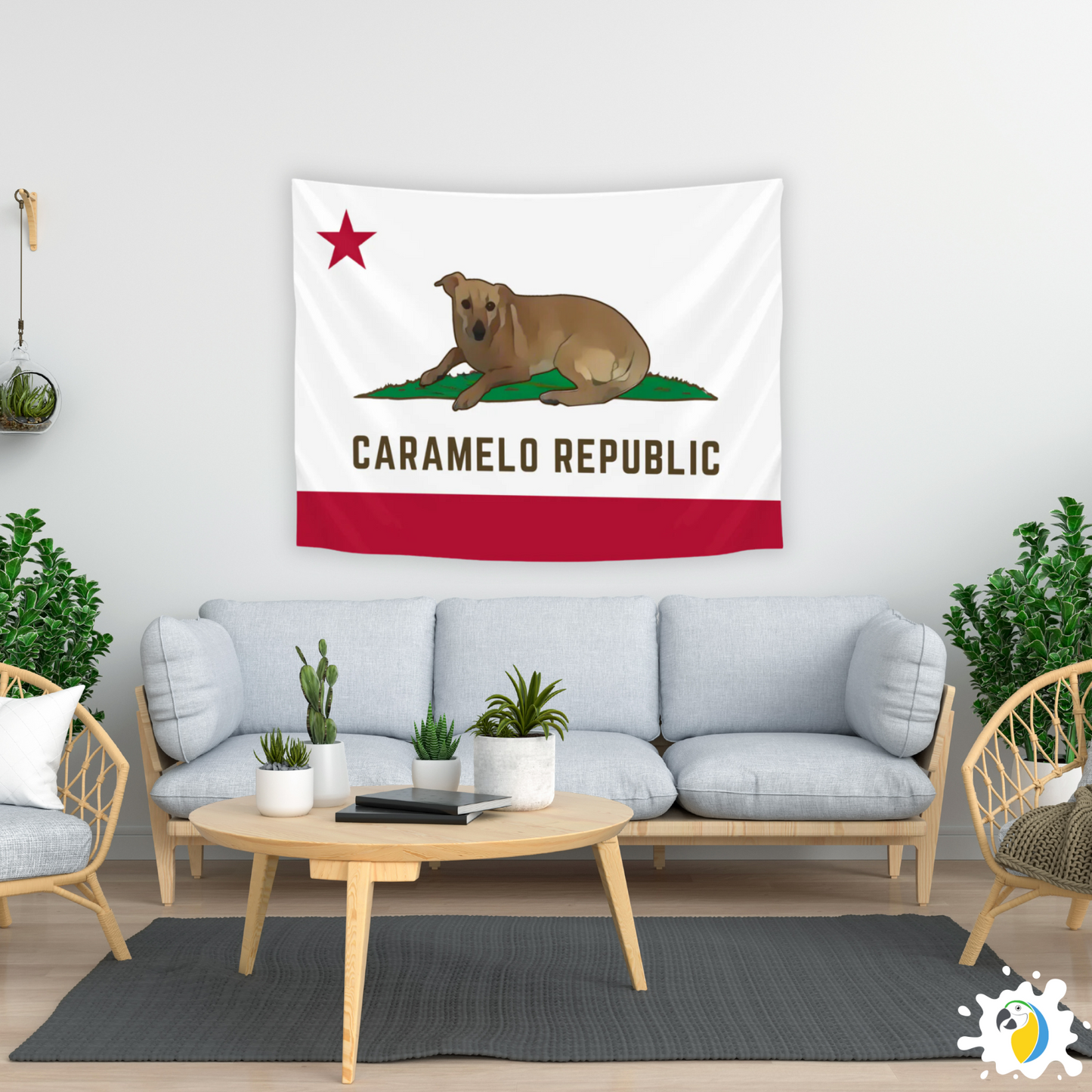 Caramelo Republic Parody Of The California Flag Wall Tapestry • Humorous Housewarming Gift Decor For Brazilians