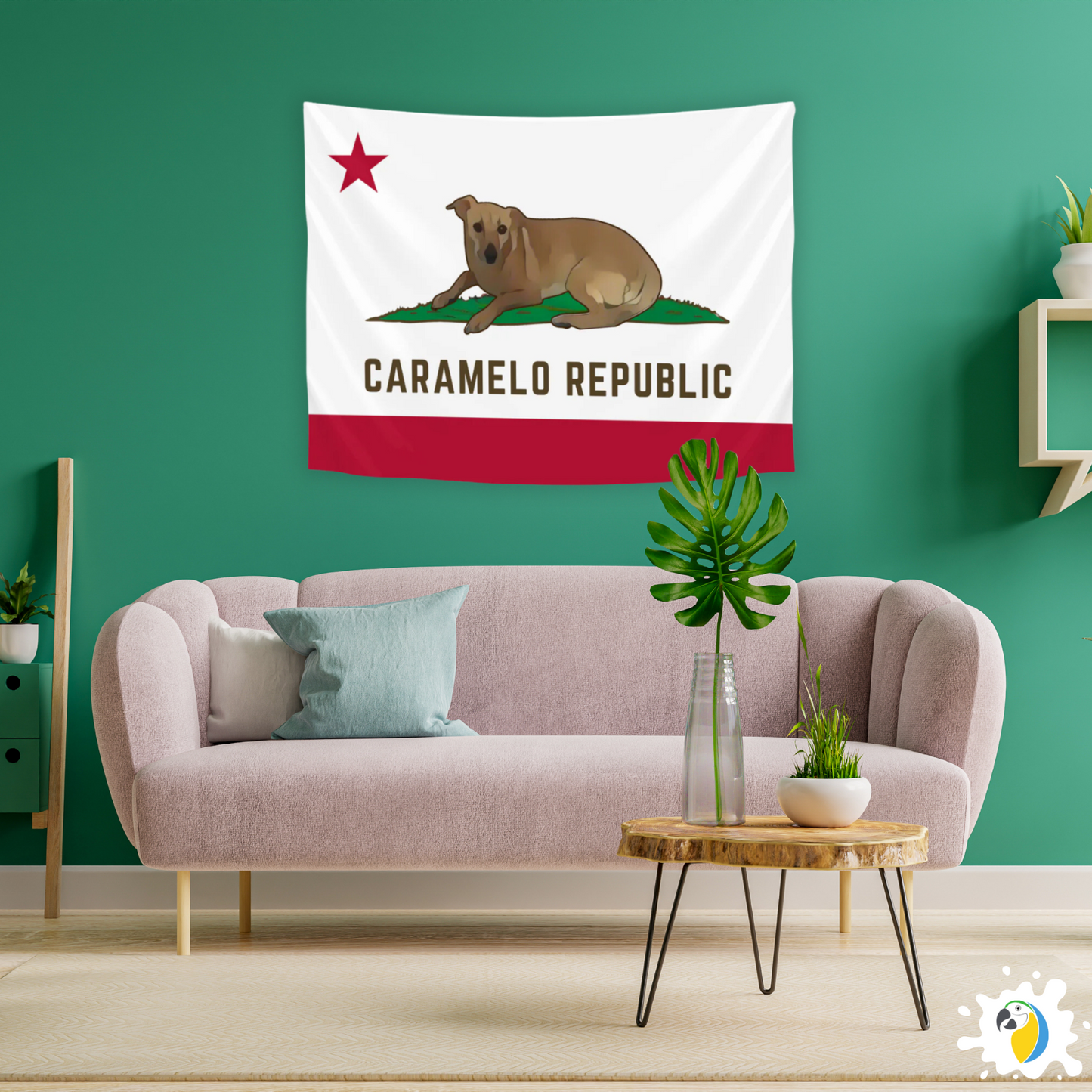 Caramelo Republic Parody Of The California Flag Wall Tapestry • Humorous Housewarming Gift Decor For Brazilians